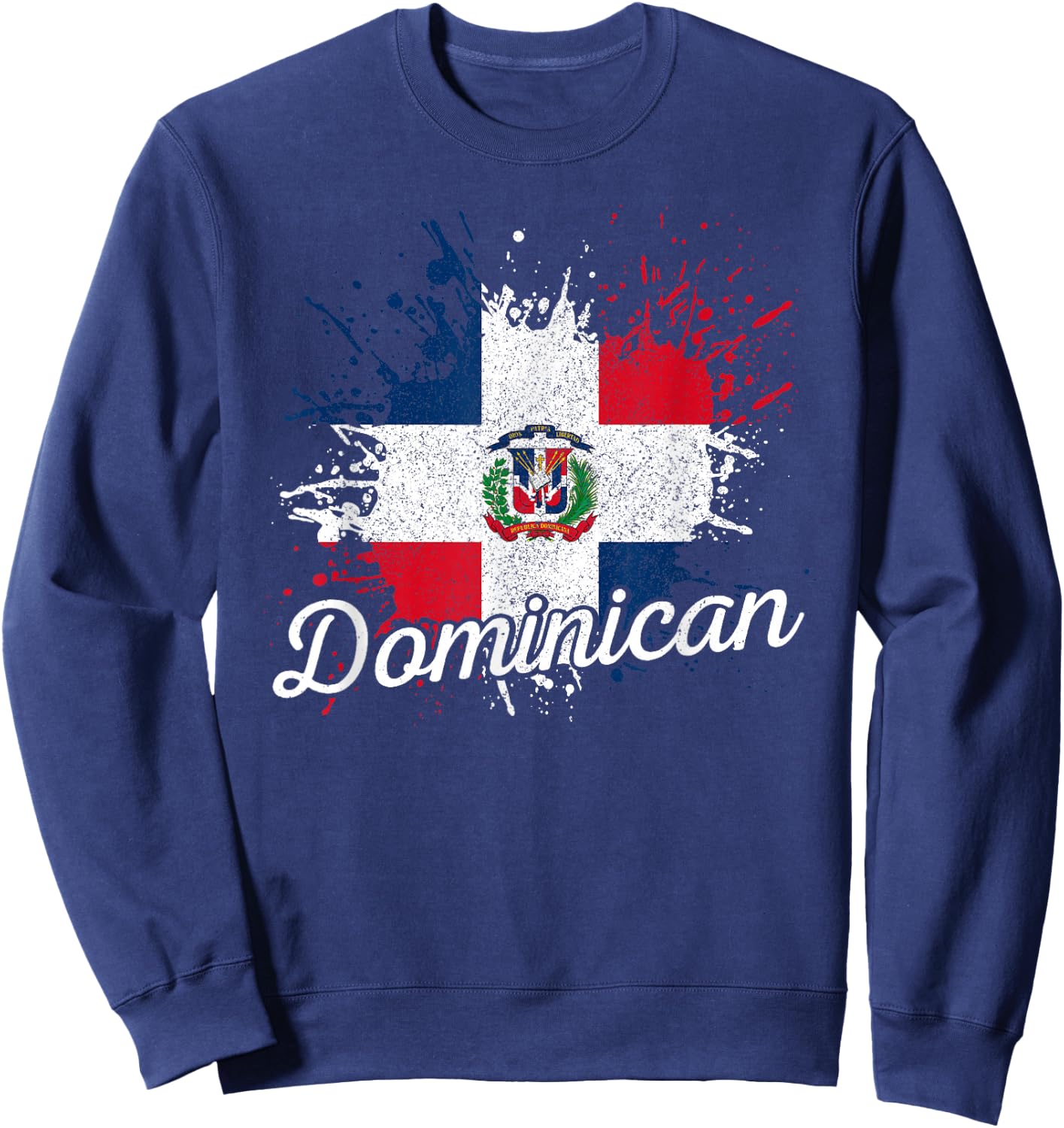 Dominican Republic Patriotic Dominican Flag Sweatshirt - Sweatshirt | Navy