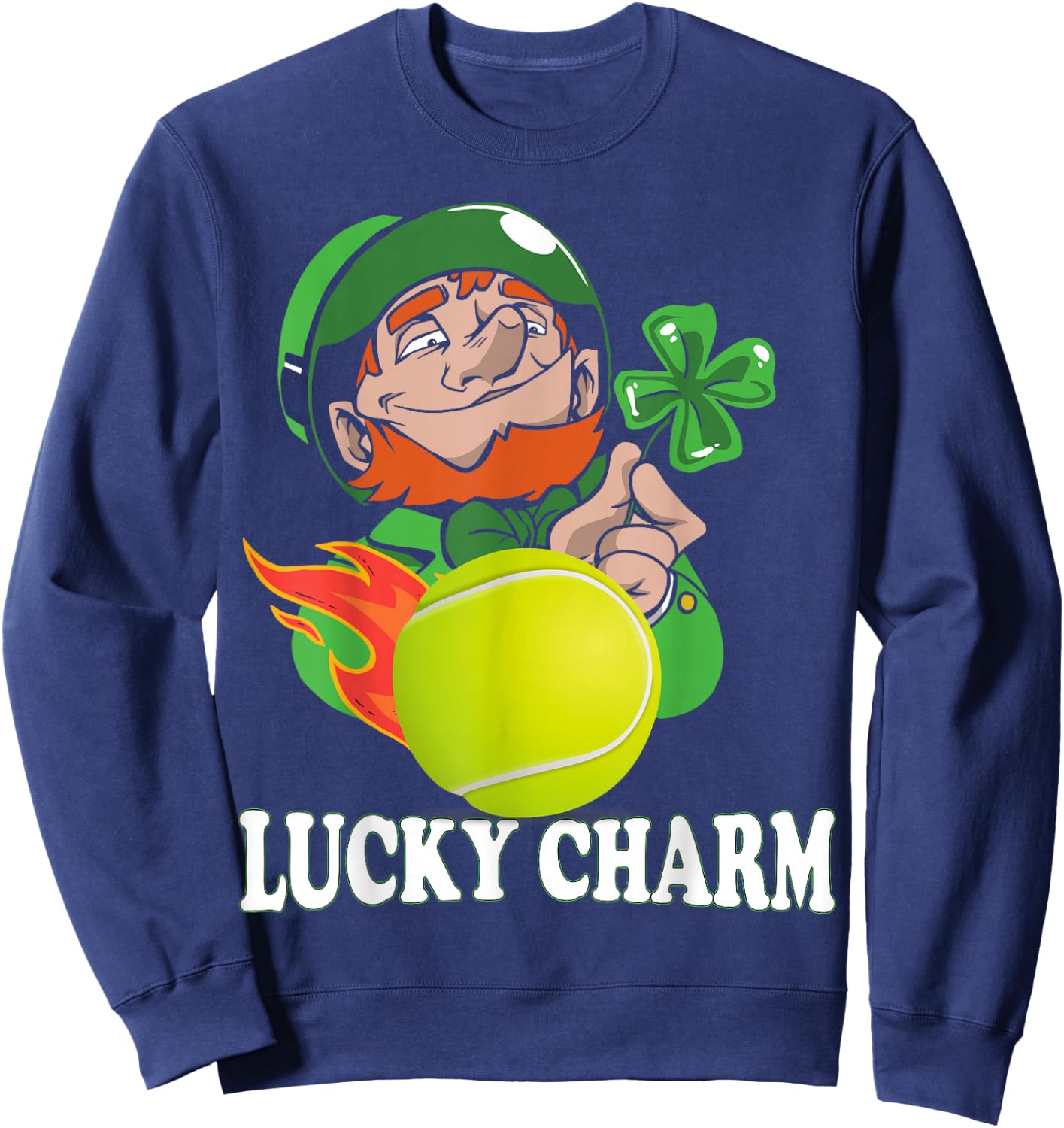 Funny St Patricks Day Gifts for Boys Men Lucky Charm Tennis Sweatshirt - Sweatshirt | Navy