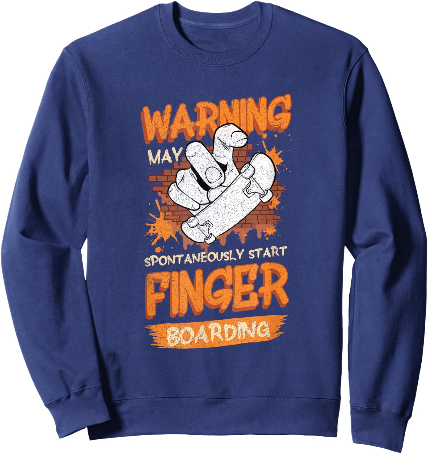 Funny Finger Boarding Graffiti Lifestyle Fingerboard Boarder Sweatshirt - Sweatshirt | Navy