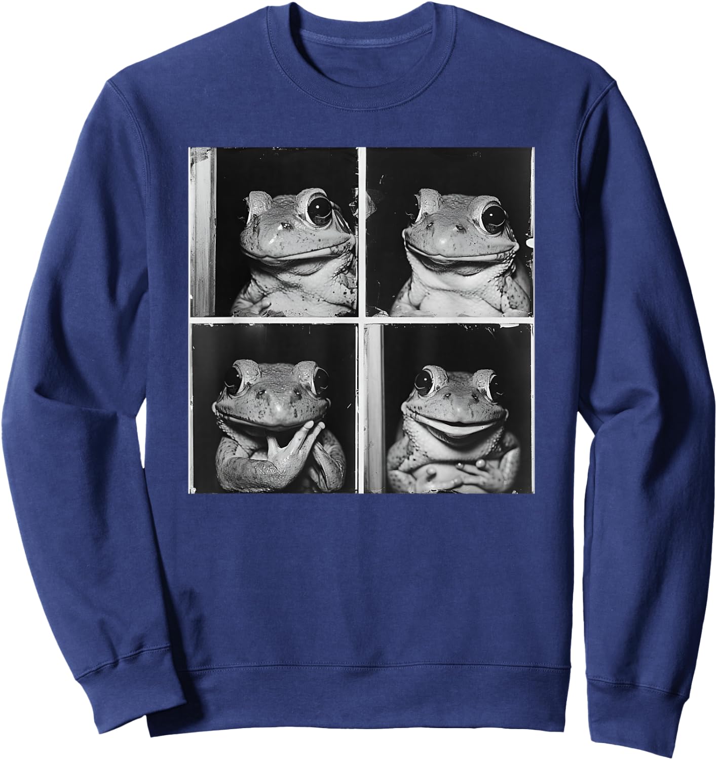 Posing Frog Model Photo Quirky Toad Love Frogs Funny Animal Sweatshirt - Sweatshirt | Navy