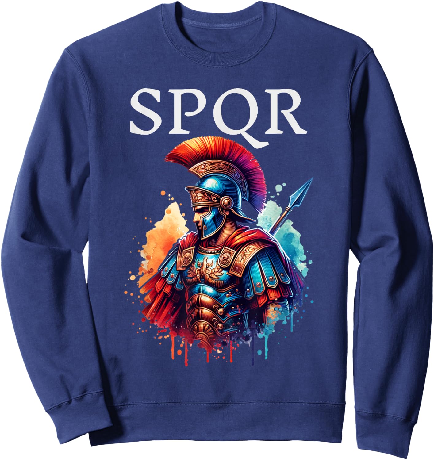 SPQR Roman Empire Gladiator Legion Centurion Soldier Warrior Sweatshirt - Sweatshirt | Navy