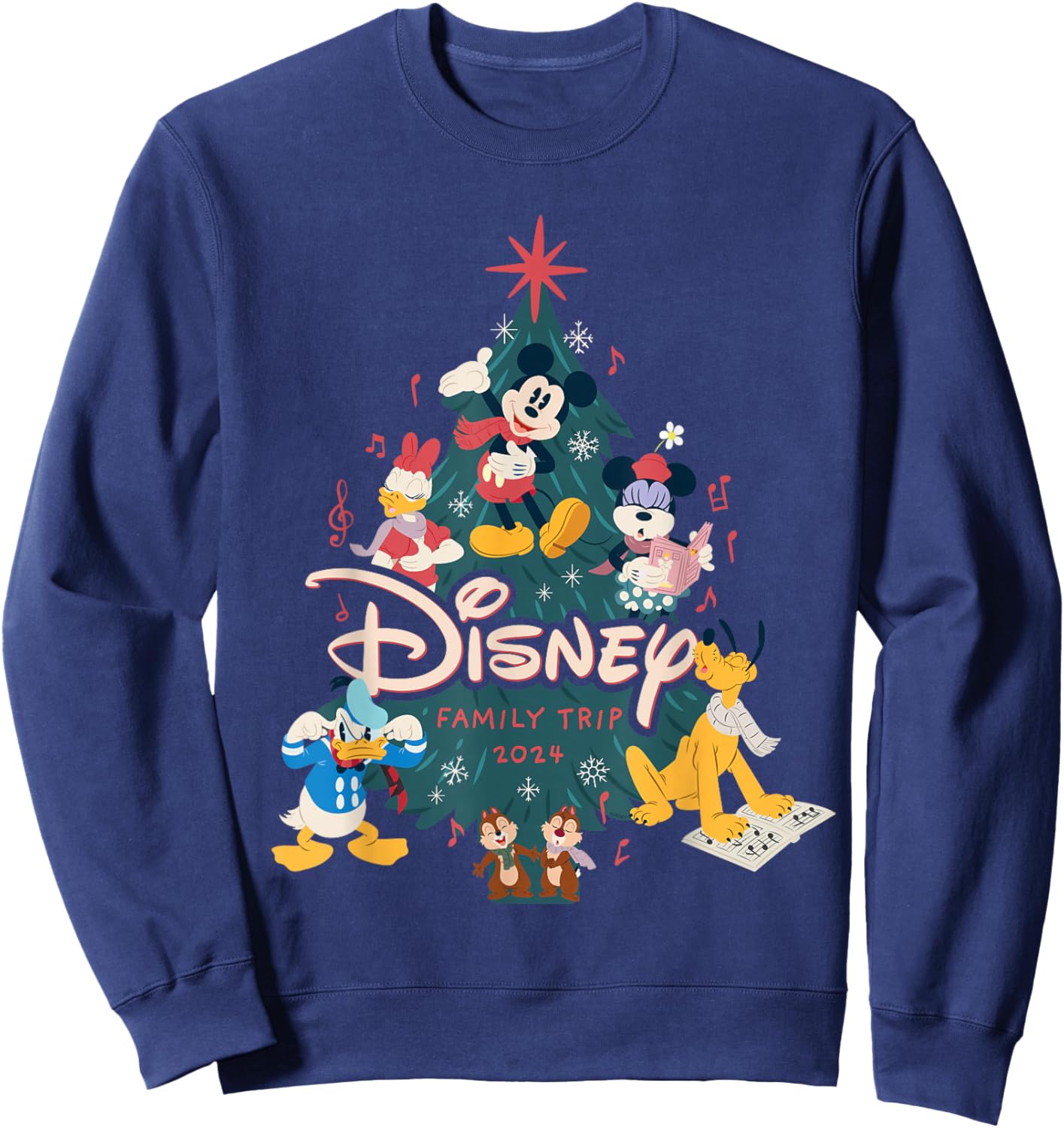 Disney Mickey & Friends Christmas Holiday Family Trip 2024 Sweatshirt - Sweatshirt | Navy