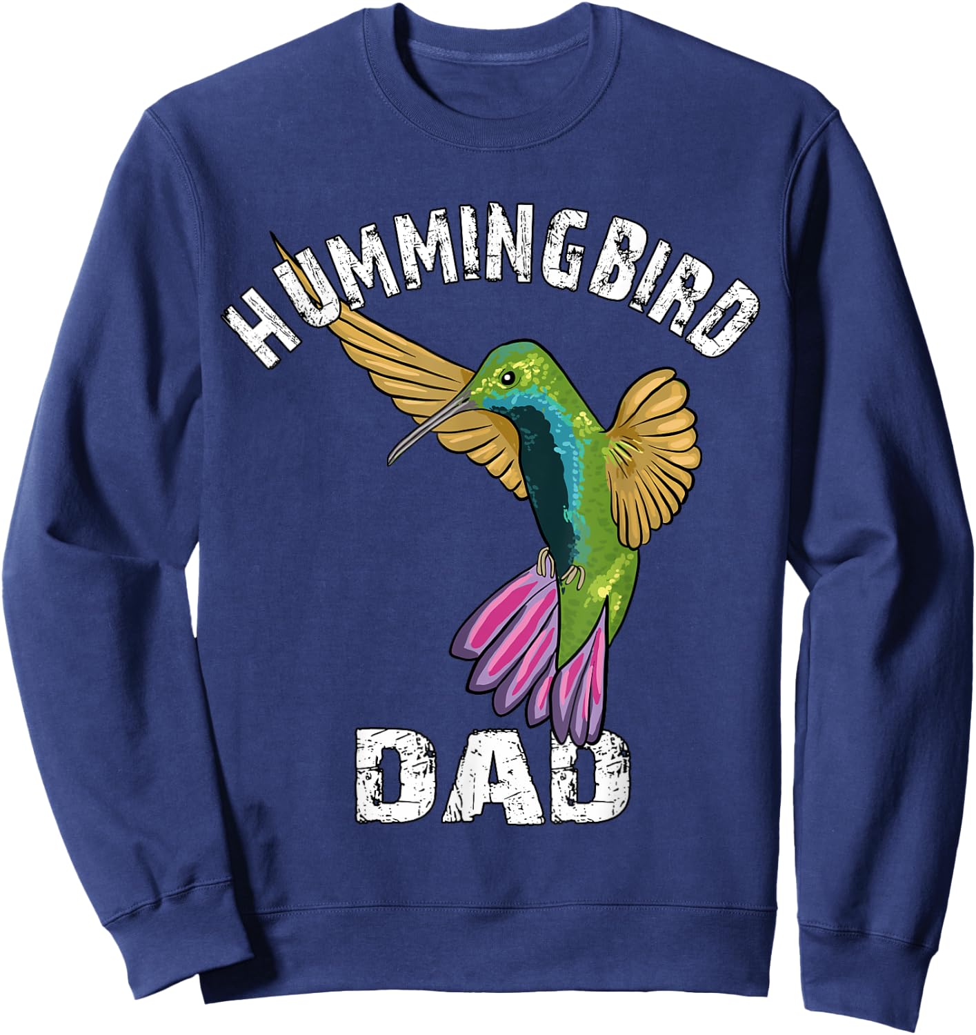 Hummingbird Dad Lover Illustration Hummingbird Art Sweatshirt - Sweatshirt | Navy