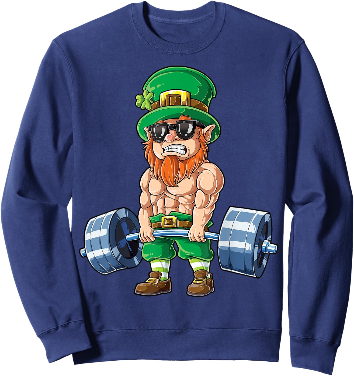 Leprechaun St Patrick's Day Weightlifting Deadlift Fitness Sweatshirt - Sweatshirt | Navy