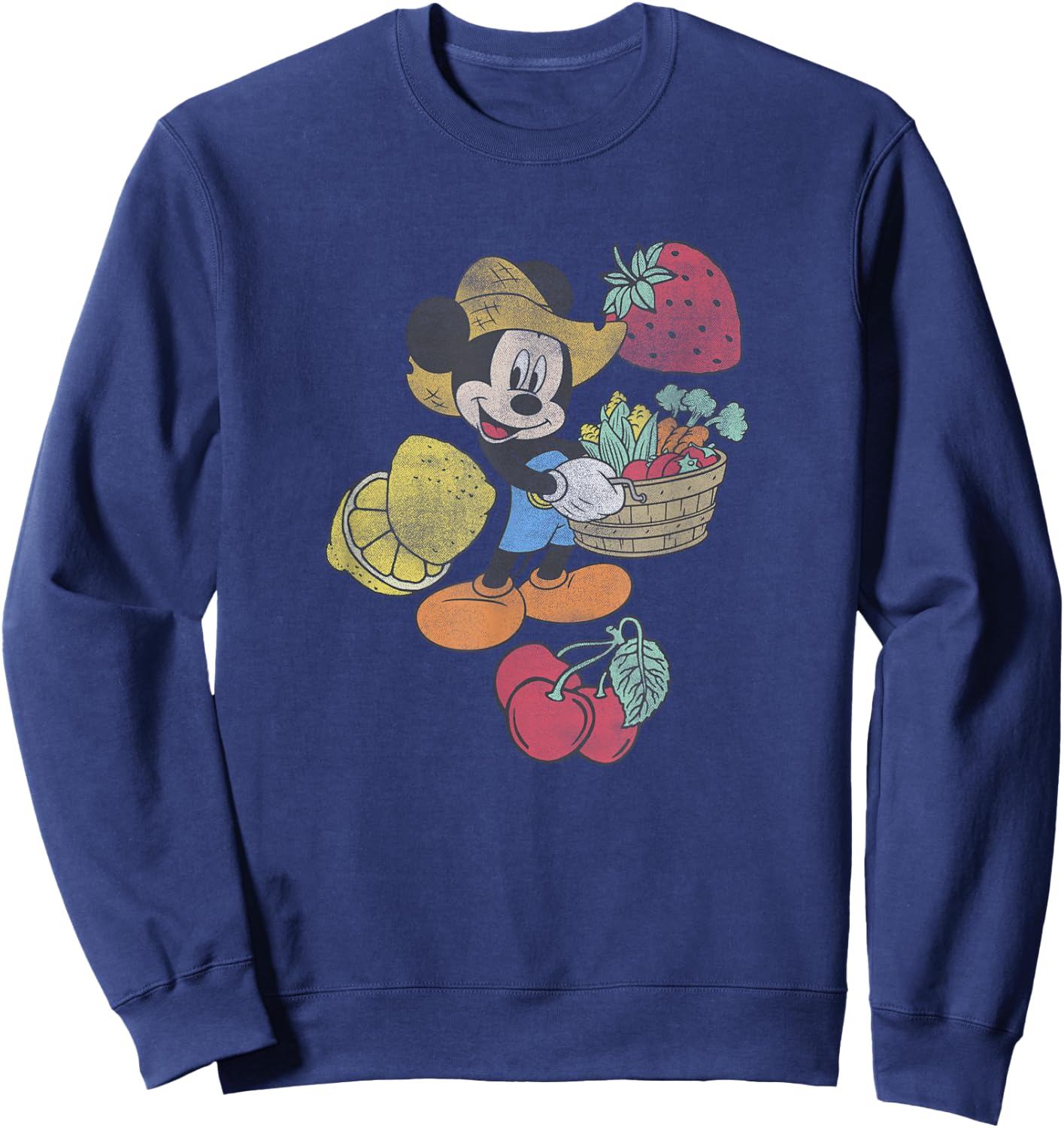 Disney Mickey Farming Fruits & Veggies Smiling Sweatshirt - Sweatshirt | Navy