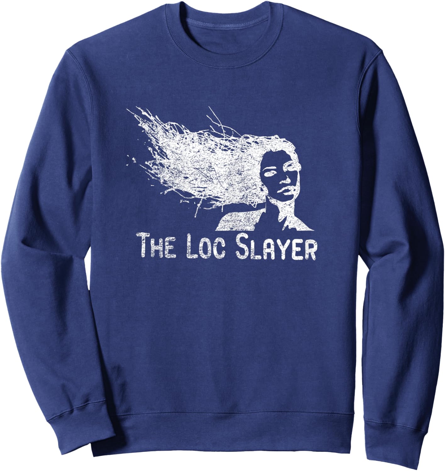 The Loc Slayer dreadlocks hairdo rasta women braided hair Sweatshirt - Sweatshirt | Navy