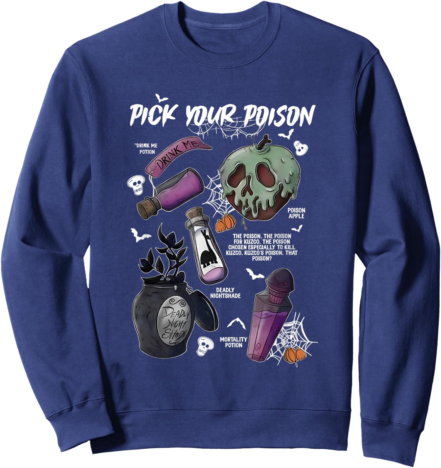 Pick Your Poison's Funny Drink Me Potion's Happy Halloween Sweatshirt - Sweatshirt | Navy
