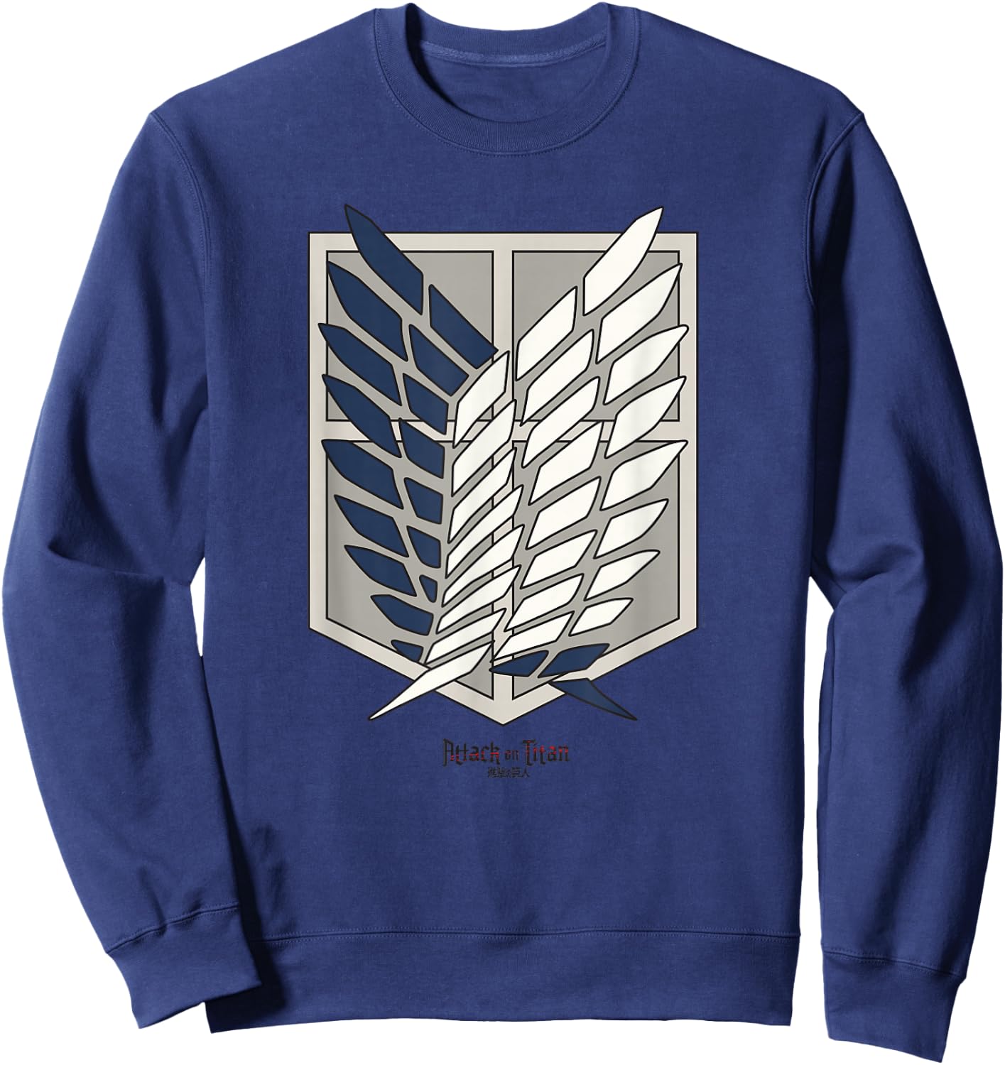 Attack on Titan Scout Regiment Shield AOT Anime Sweatshirt - Sweatshirt | Navy