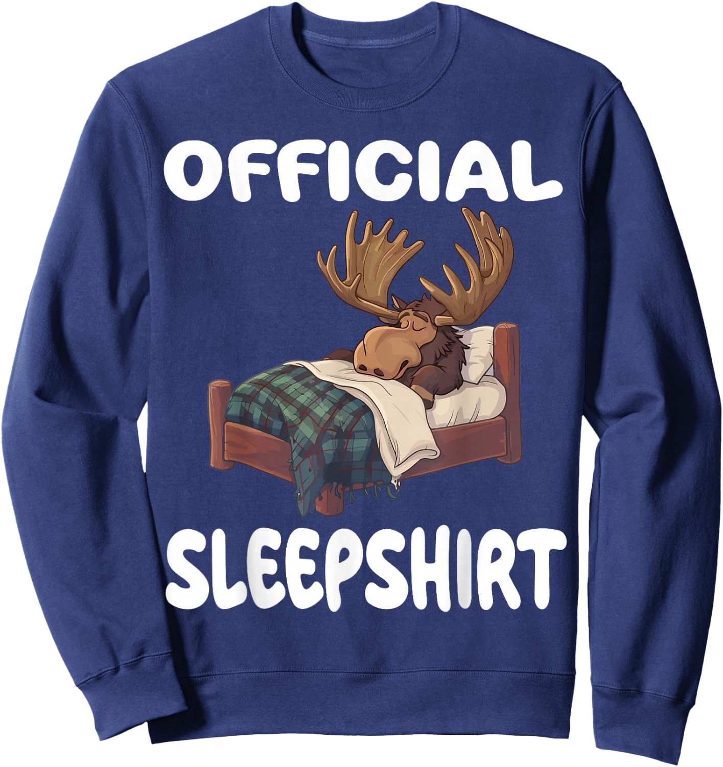 Moose Official Sleepshirt Pajamas Nightgown Sweatshirt - Sweatshirt | Navy