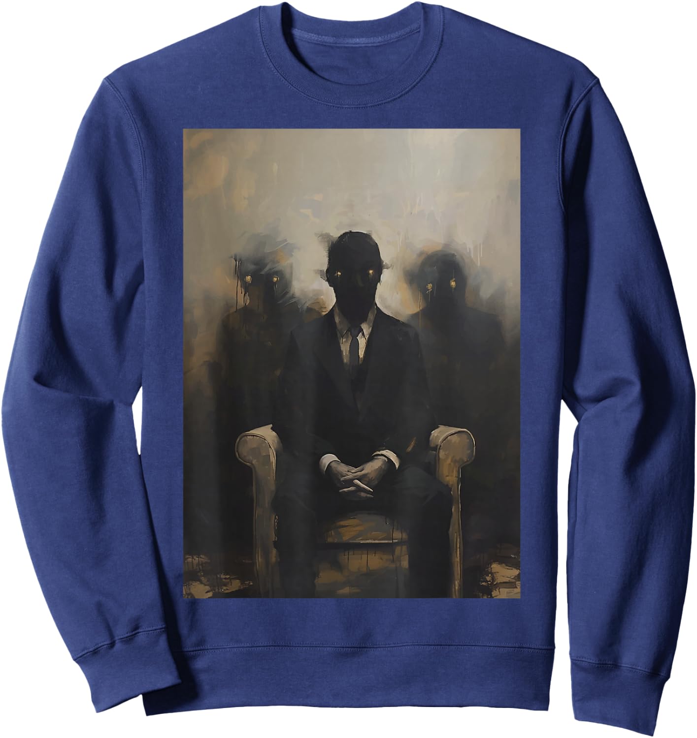 Creepy Occult Horror Dark Conspiracy Gothic Alt Demon Art Sweatshirt - Sweatshirt | Navy
