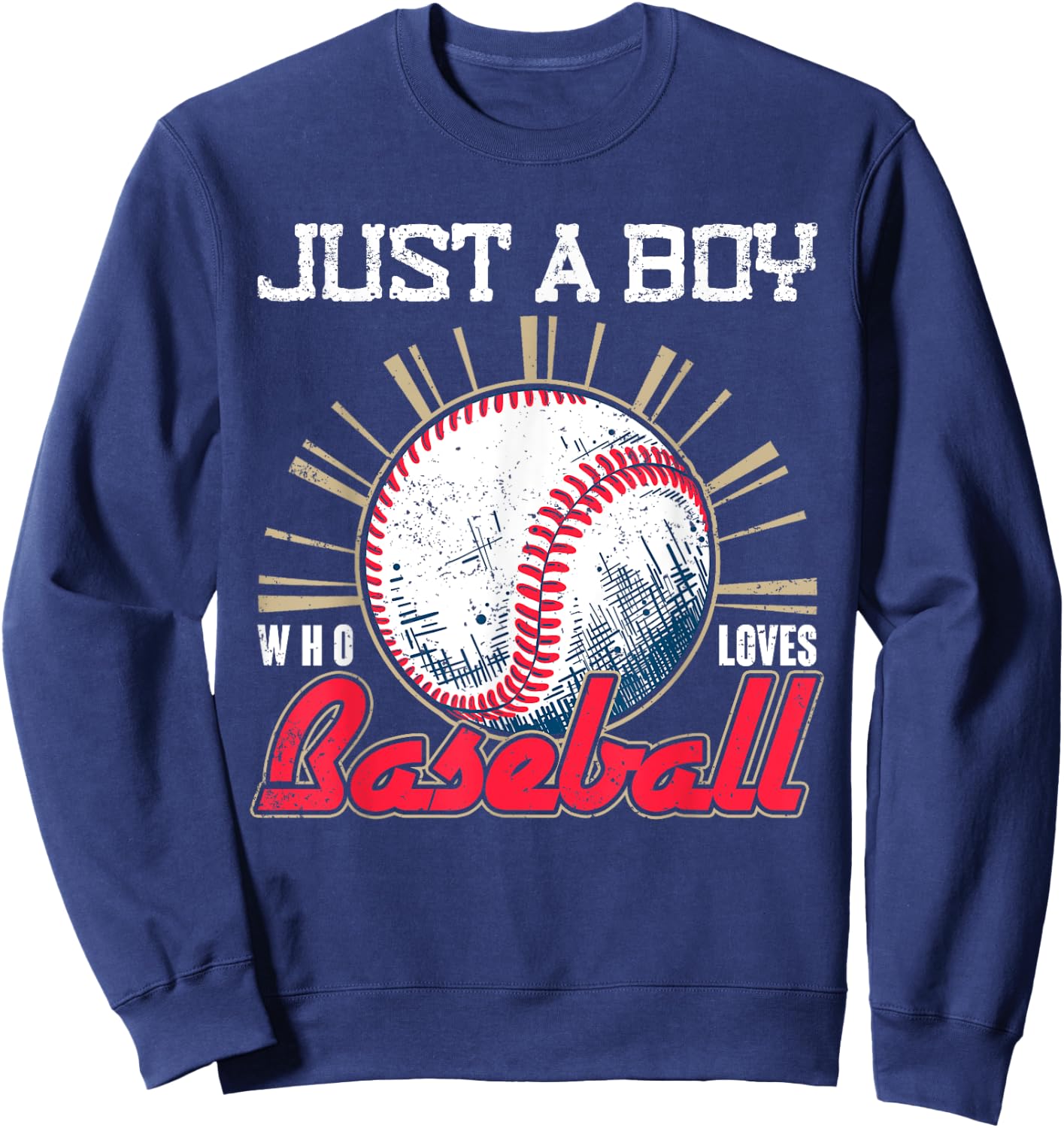 Ball Baseball Player Boys Just A Boy Who Loves Baseball Sweatshirt - Sweatshirt | Navy