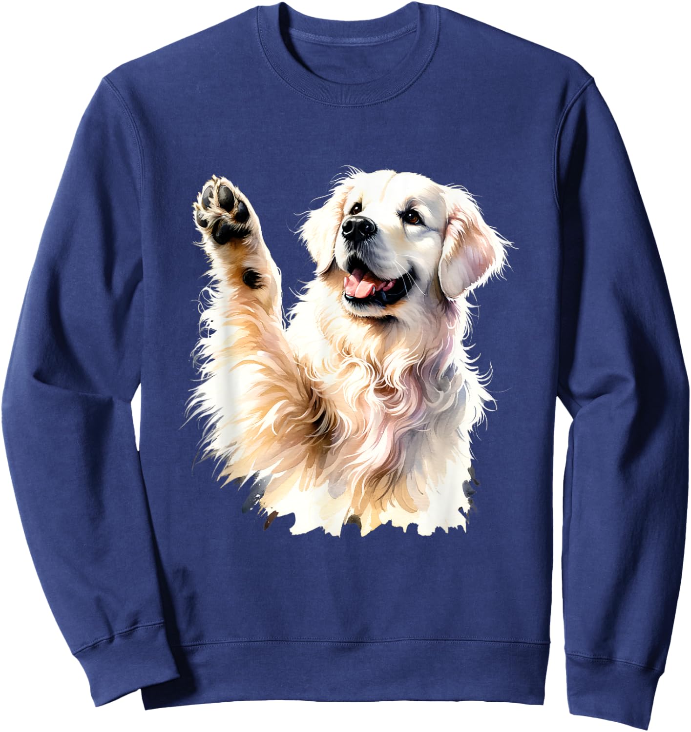 Golden Retriever Funny Dog Lover Paw Print Puppy Animal Cute Sweatshirt - Sweatshirt | Navy