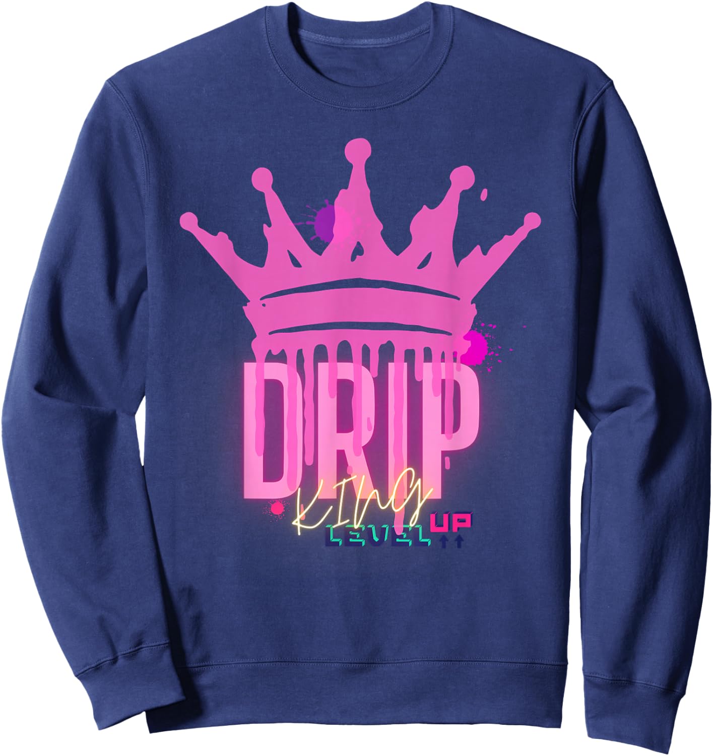 King Leveling Up Drip Drip Sweatshirt - Sweatshirt | Navy