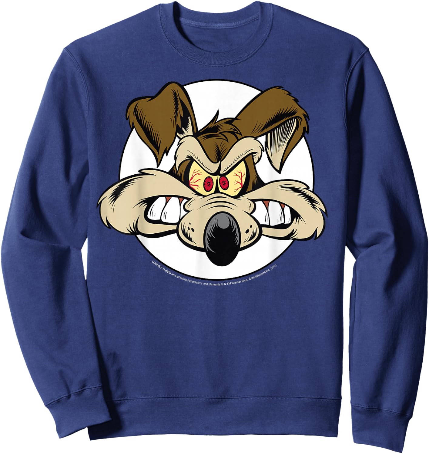Looney Tunes Wile E. Coyote Angry Big Face Sweatshirt - Sweatshirt | Navy