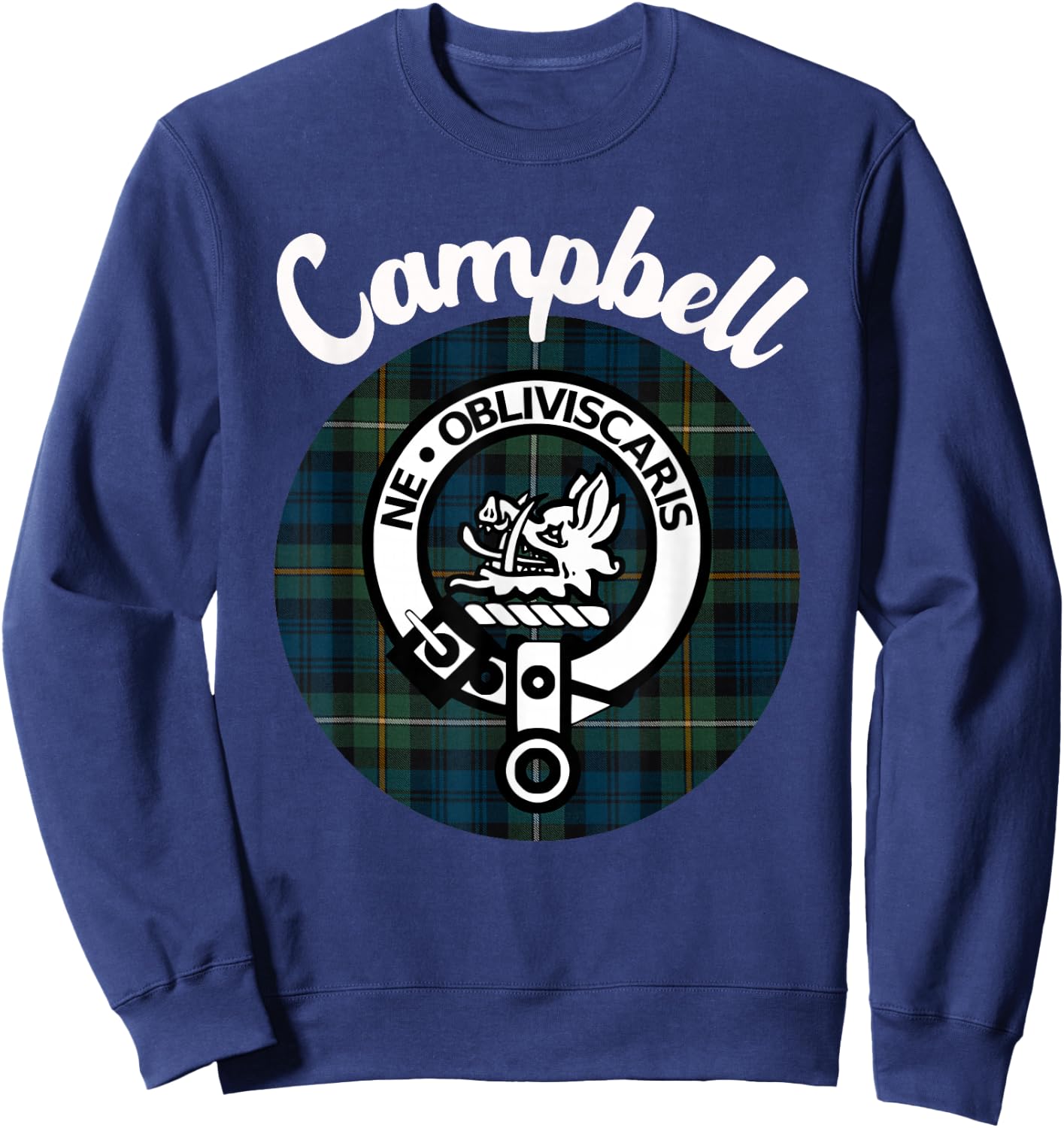 Campbell Clan Scottish Name Coat Of Arms Tartan Sweatshirt - Sweatshirt | Navy