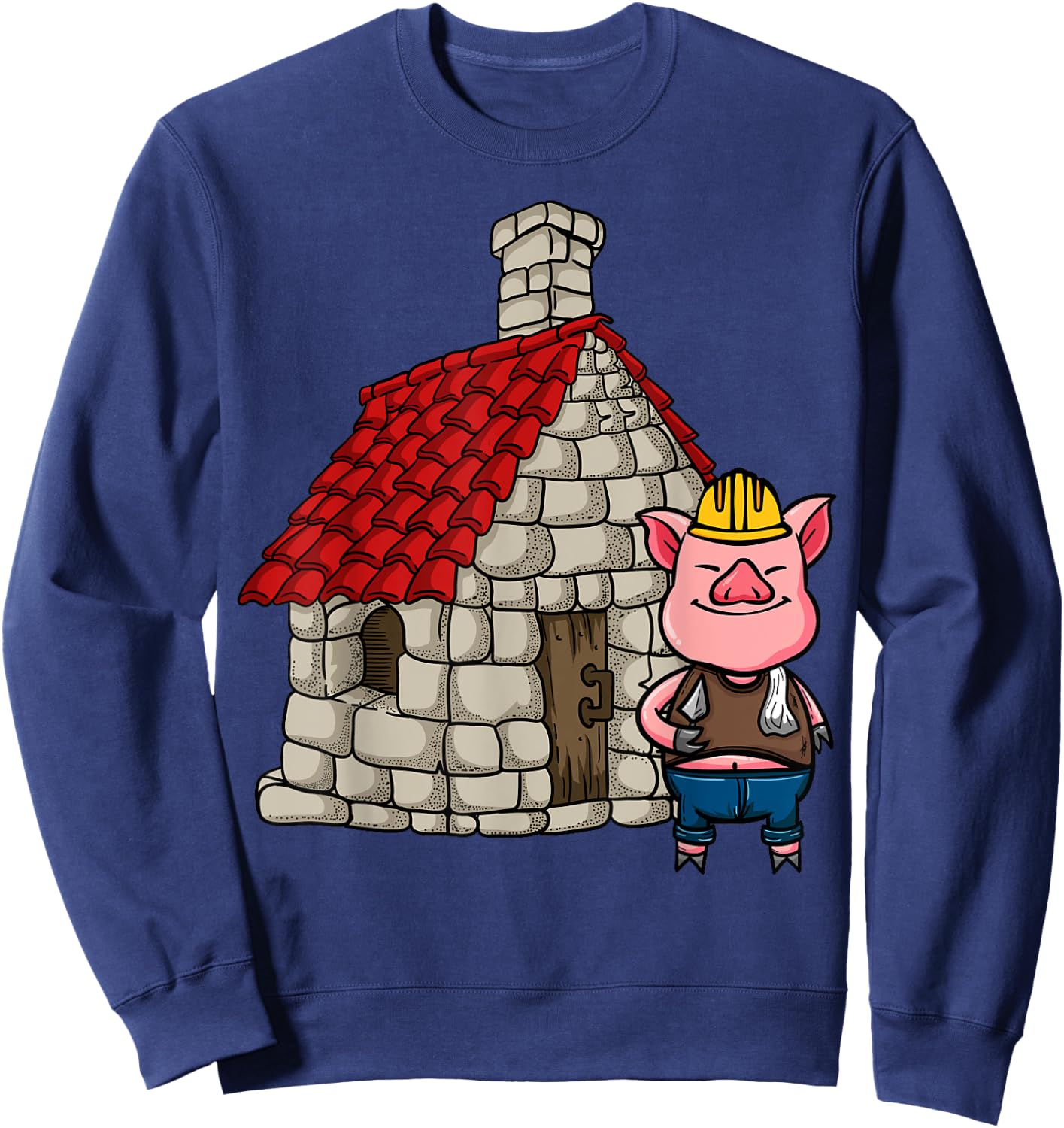Three Pigs Lazy Halloween Costume - Brick House Sweatshirt - Sweatshirt | Navy