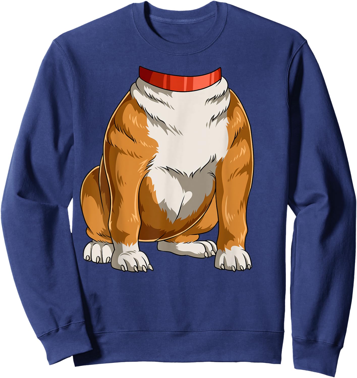 Easy Bulldog Costume Bulldog Body Headless Bulldog Costume Women Kids Sweatshirt - Sweatshirt | Navy
