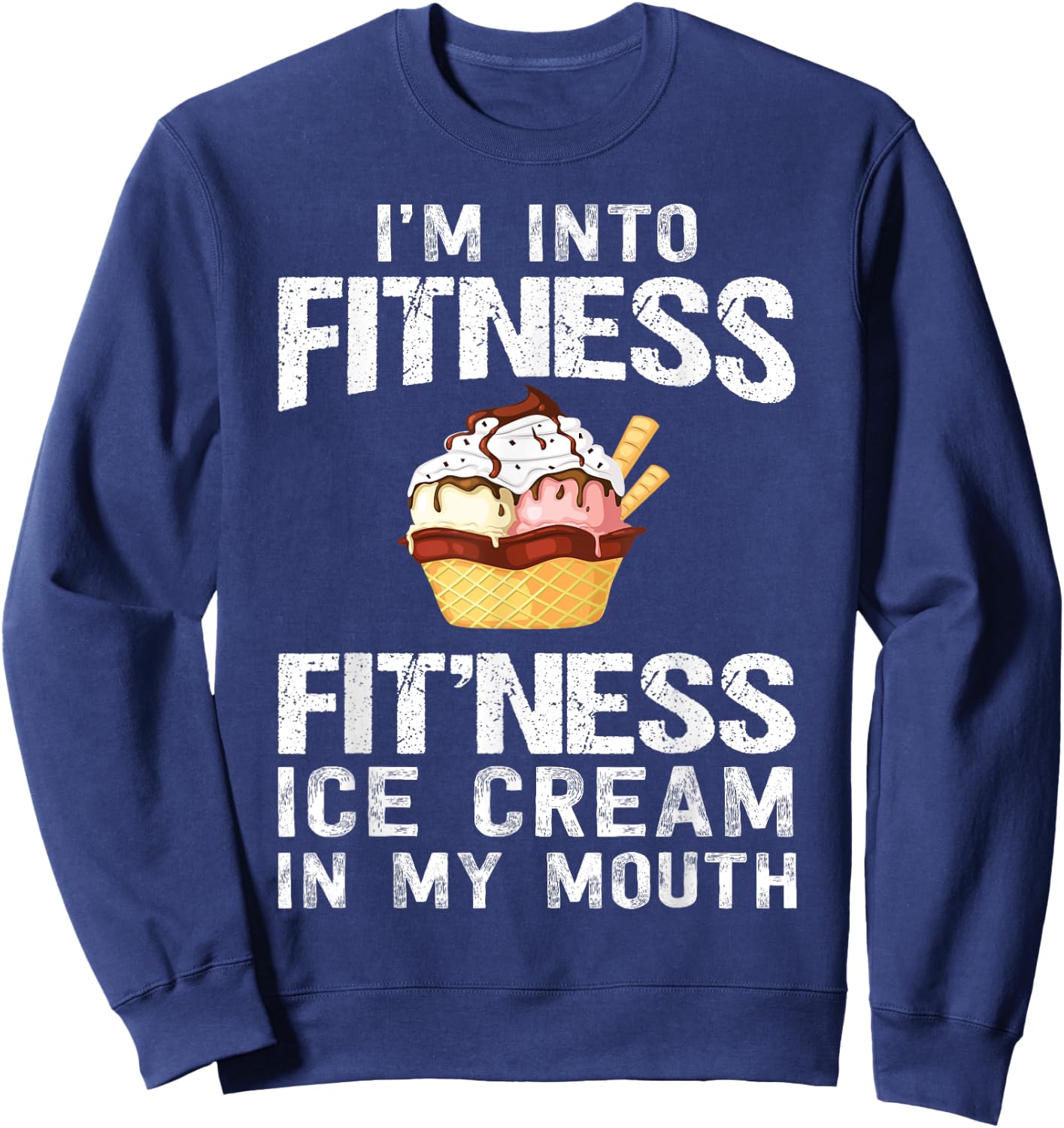 Ice Cream Lover Funny Fitness Bodybuilding Workout Gym Women Sweatshirt - Sweatshirt | Navy