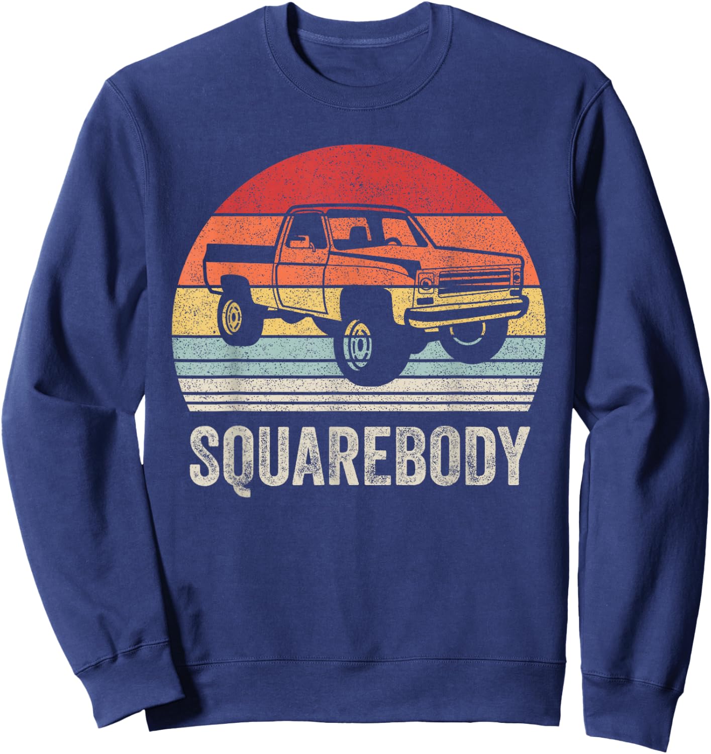 Vintage Retro Classic Square Body Squarebody Truck Sweatshirt - Sweatshirt | Navy