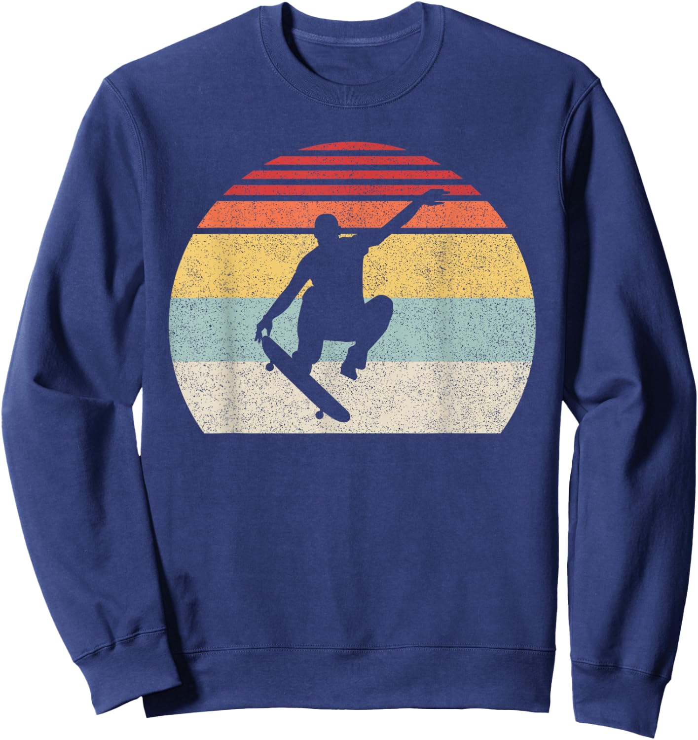 Retro Skateboarding Shirt Skateboarder Skater Gifts Vintage Sweatshirt - Sweatshirt | Navy