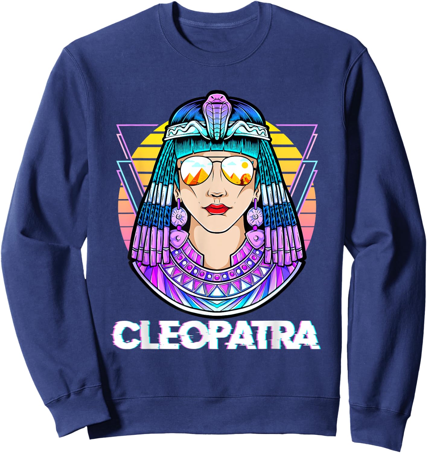 Cleopatra Ancient Egyptian Mythology Egypt God Retro Vintage Sweatshirt - Sweatshirt | Navy