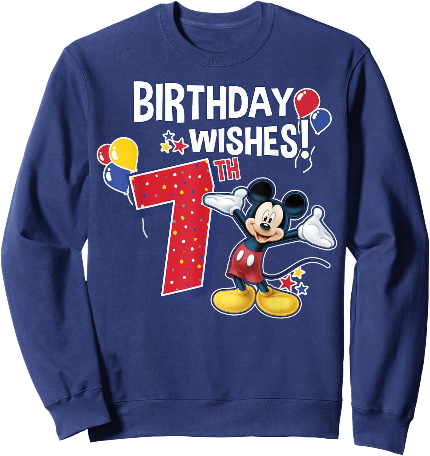 Disney Mickey and Friends Mickey Mouse 7th Birthday Wishes Small Sweatshirt - Sweatshirt | Navy