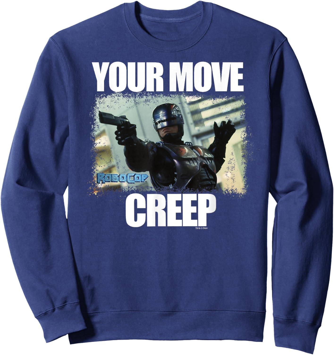RoboCop Your Move Creep Distressed Portrait Sweatshirt - Sweatshirt | Navy