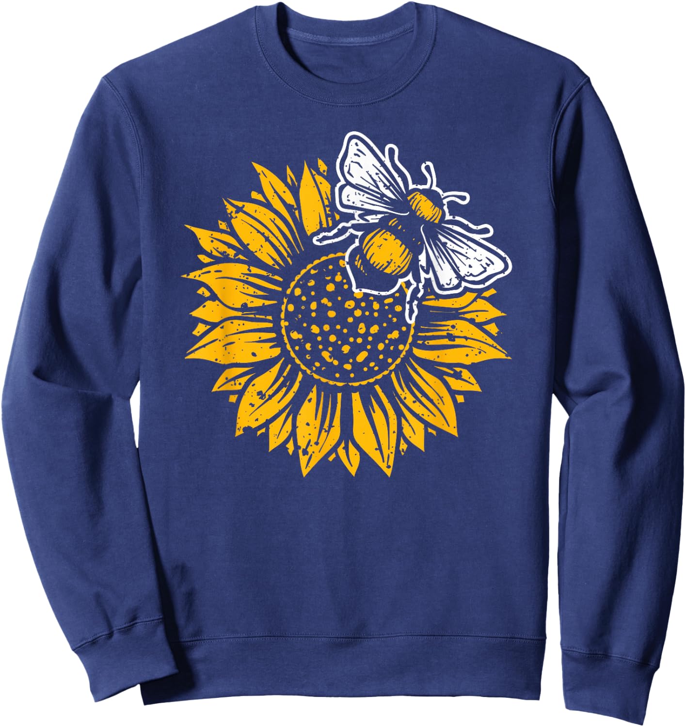 Bumblebee Sunflower Springtime Save The Bees Honeybee Sweatshirt - Sweatshirt | Navy