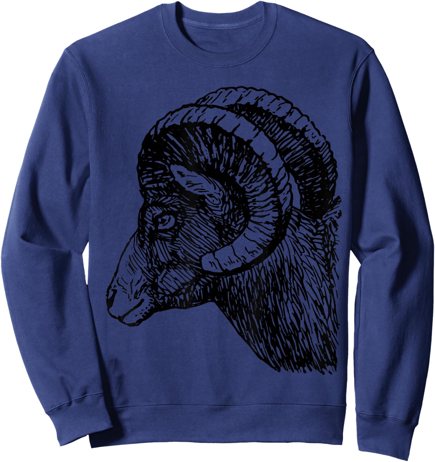 Bighorn Sheep Head and Horns Sweatshirt - Sweatshirt | Navy