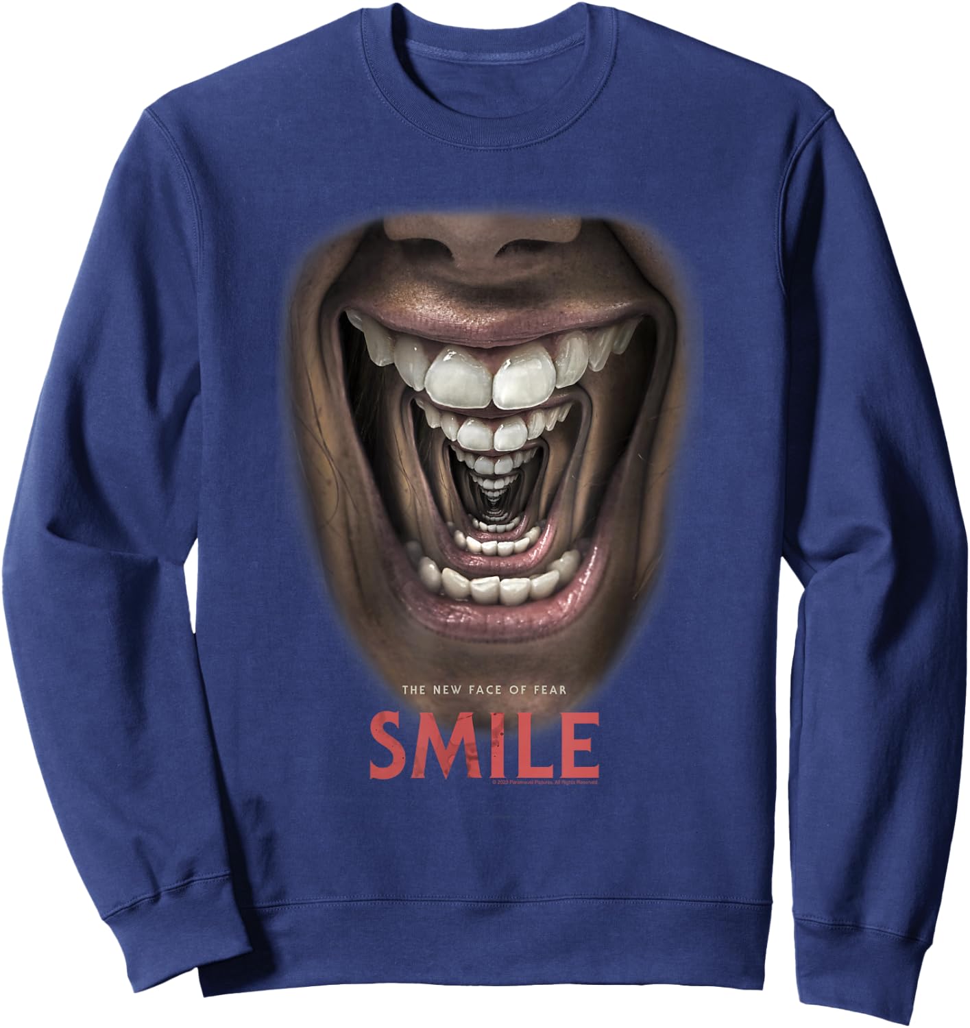 Smile Droste Mirror Effect Horror Movie Poster Sweatshirt - Sweatshirt | Navy