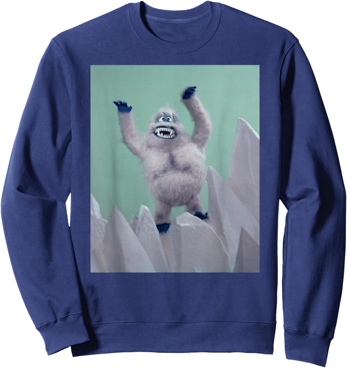 Funny Retro TV Shirts Retro Abominable Snowman - Black -Adults Classic Fit Short Sleeve Christmas - Small Sweatshirt - Sweatshirt | Navy