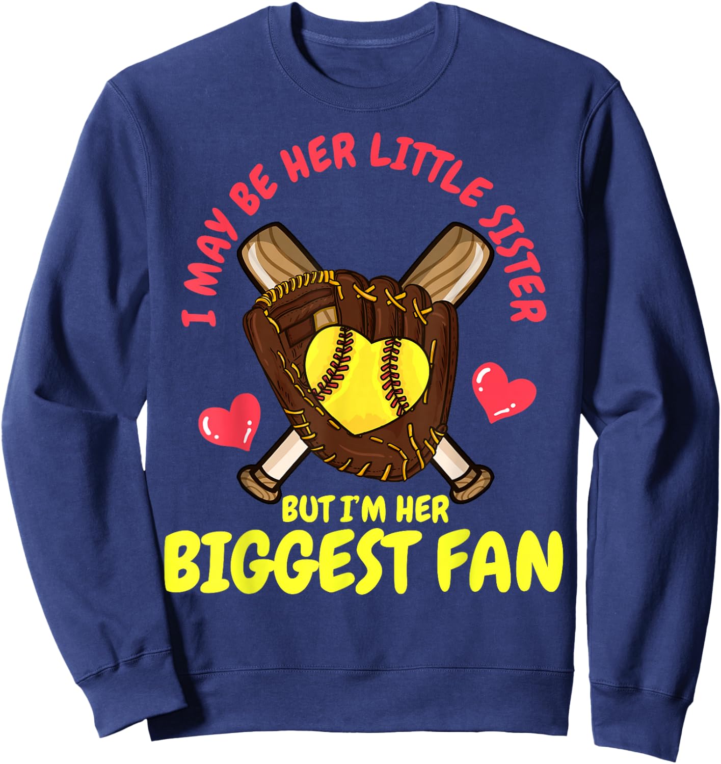 Softball Little Sister Sweatshirt - Sweatshirt | Navy
