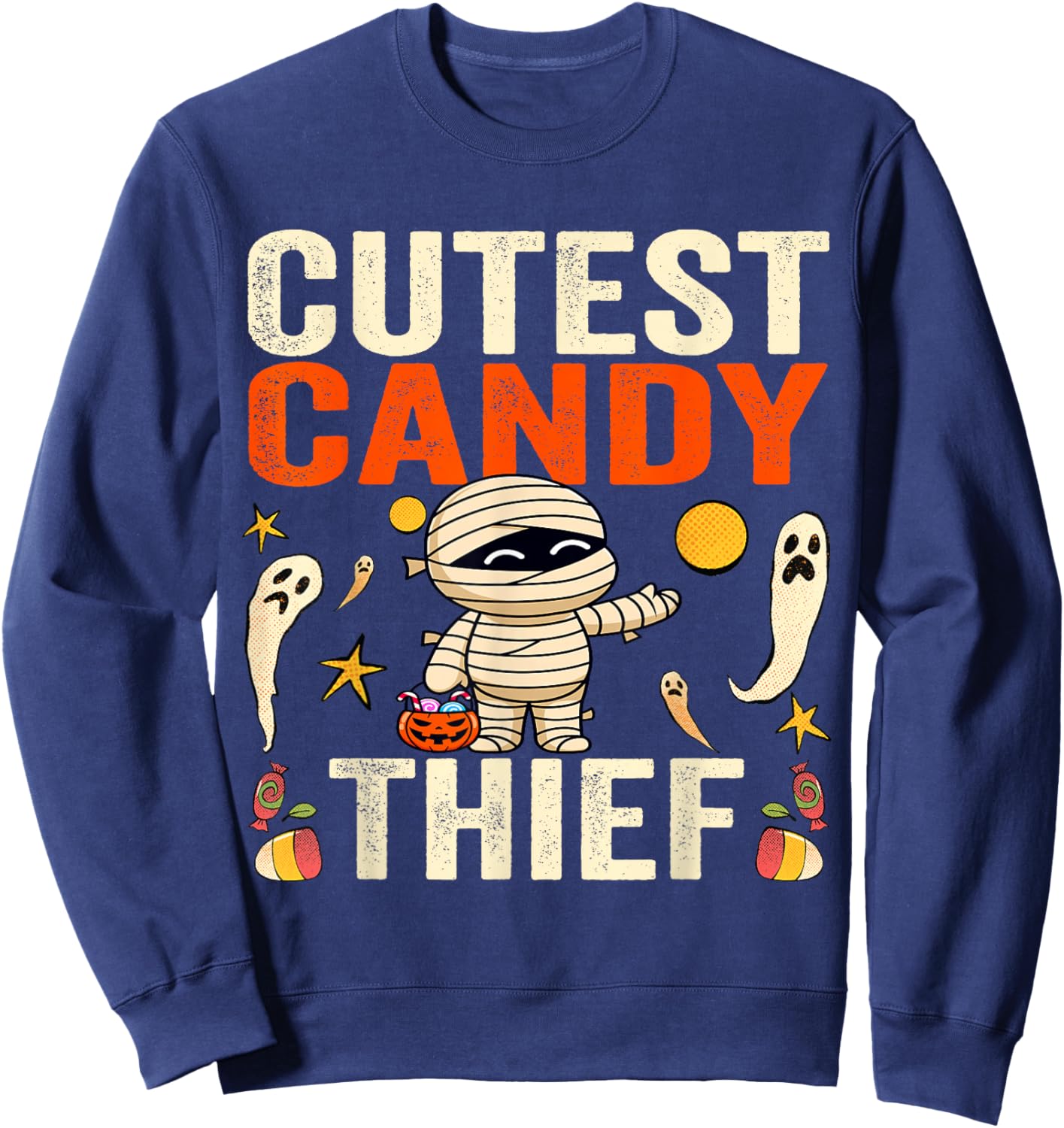 Cutest Candy Thief Funny Trick-Or-Treat Halloween Kids Sweatshirt - Sweatshirt | Navy