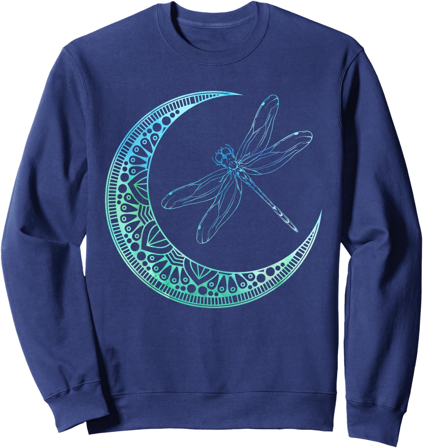 Entomologist Insect Animal Gift Moon Mandala Dragonfly Sweatshirt - Sweatshirt | Navy