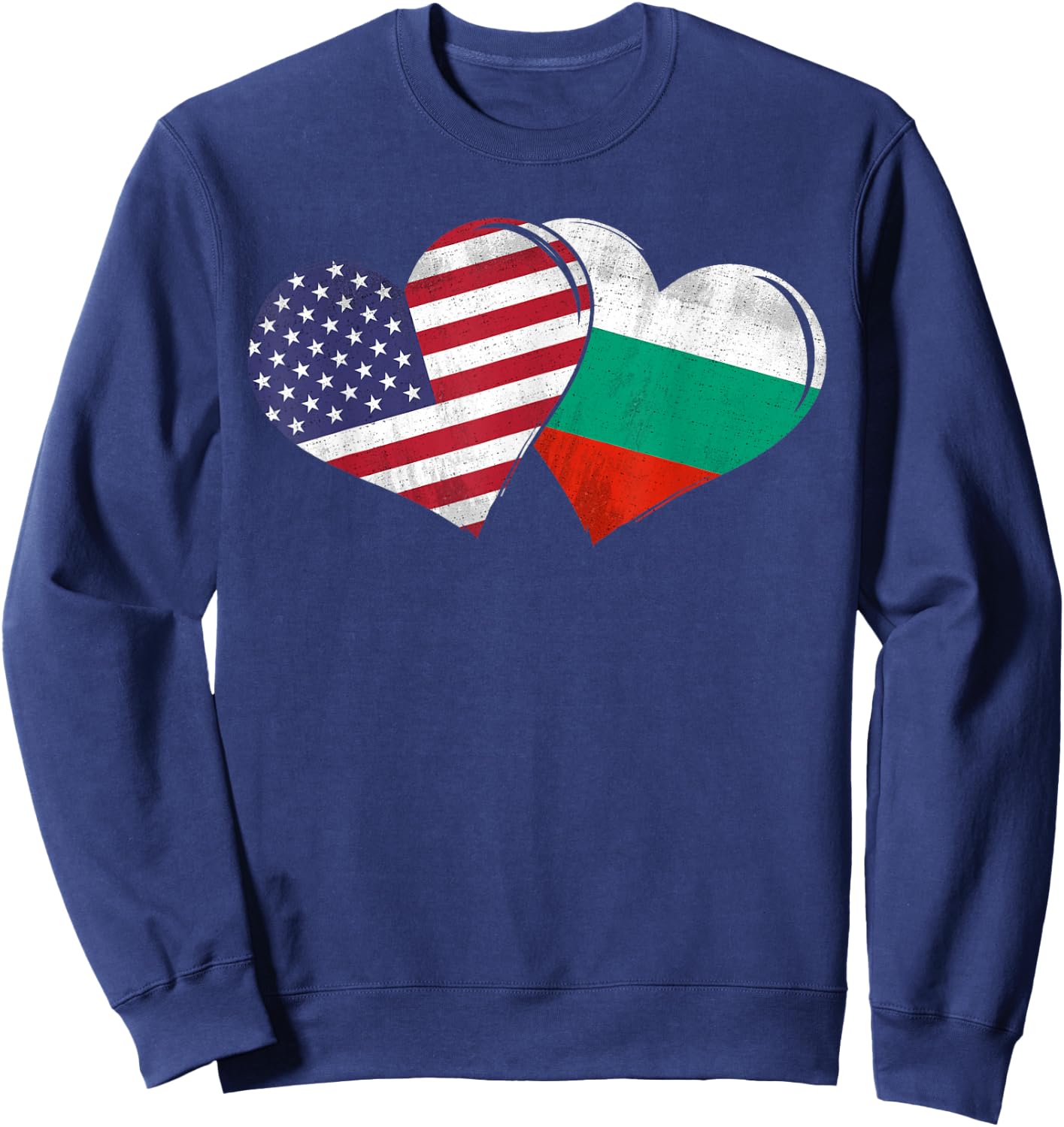 Vintage Bulgaria - American Flag Heart For Bulgarian Sweatshirt - Sweatshirt | Navy