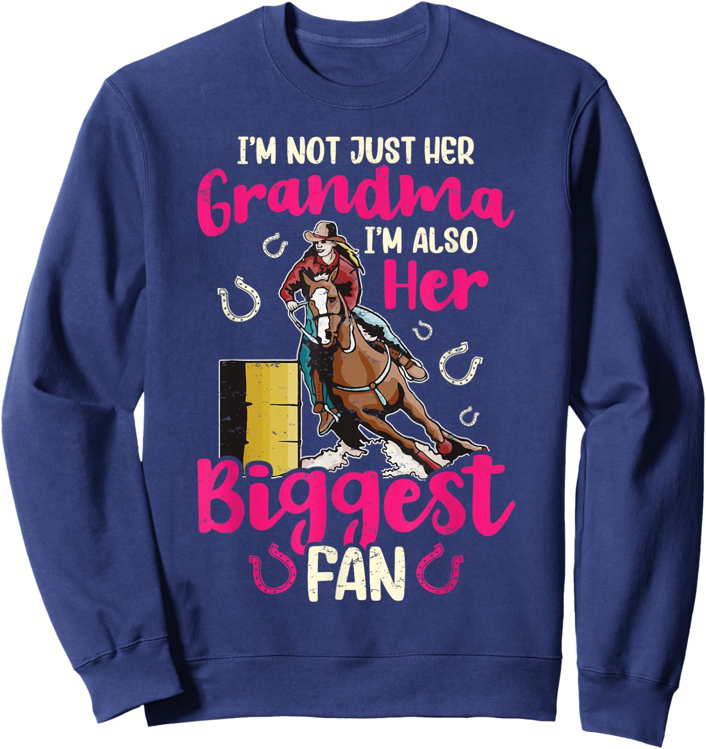 Grandma Barrel Racer Fan Barrel Racing Horse Rodeo Women Sweatshirt - Sweatshirt | Navy