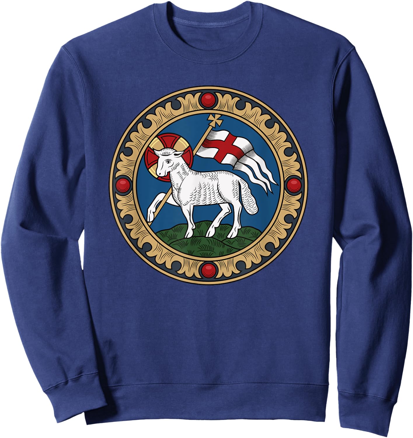 Agnus Dei Lamb of God Jesus Christ Sweatshirt - Sweatshirt | Navy