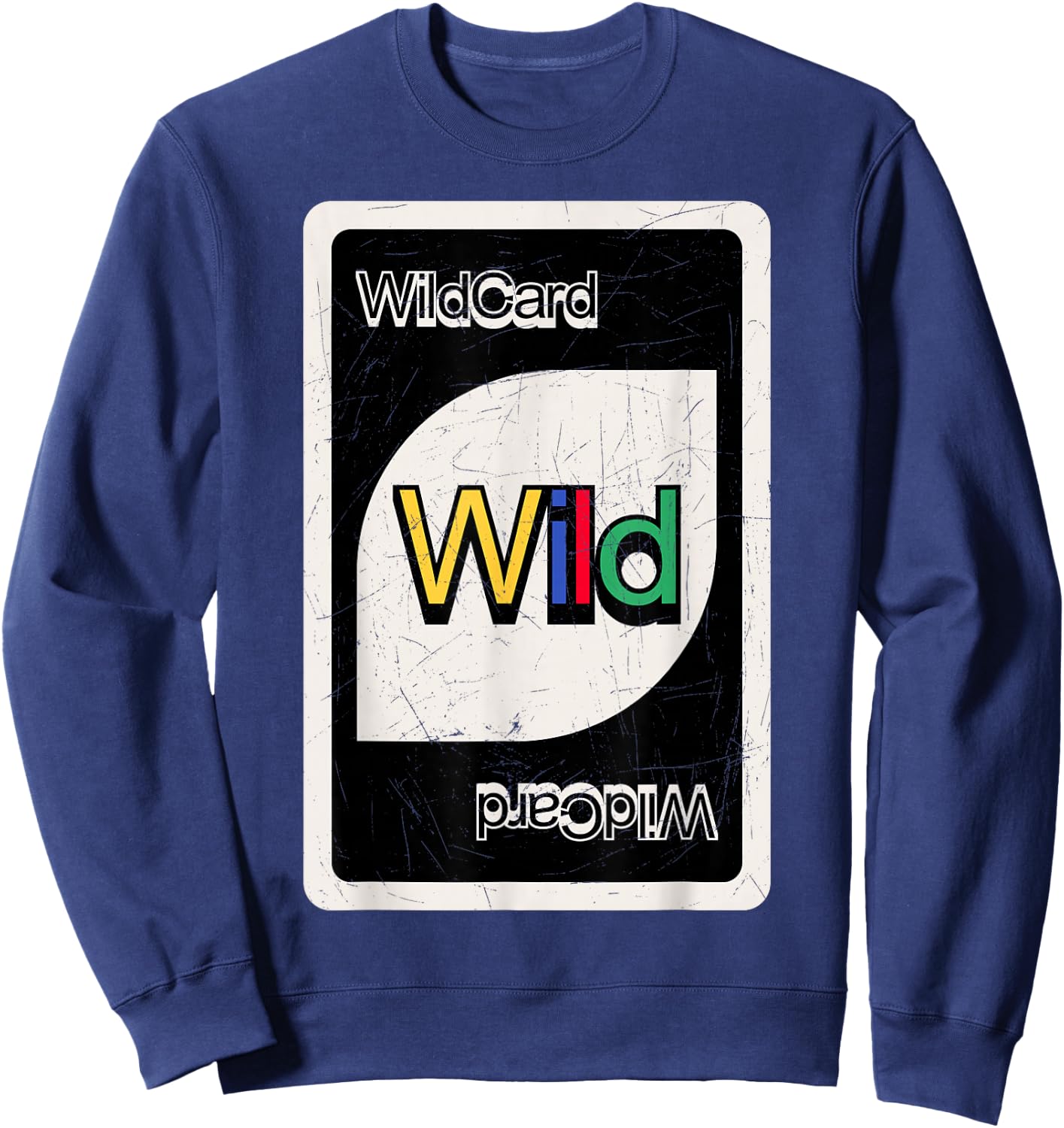 Always Be The Wildcard - Retro Re-Design Wild Card Sweatshirt - Sweatshirt | Navy