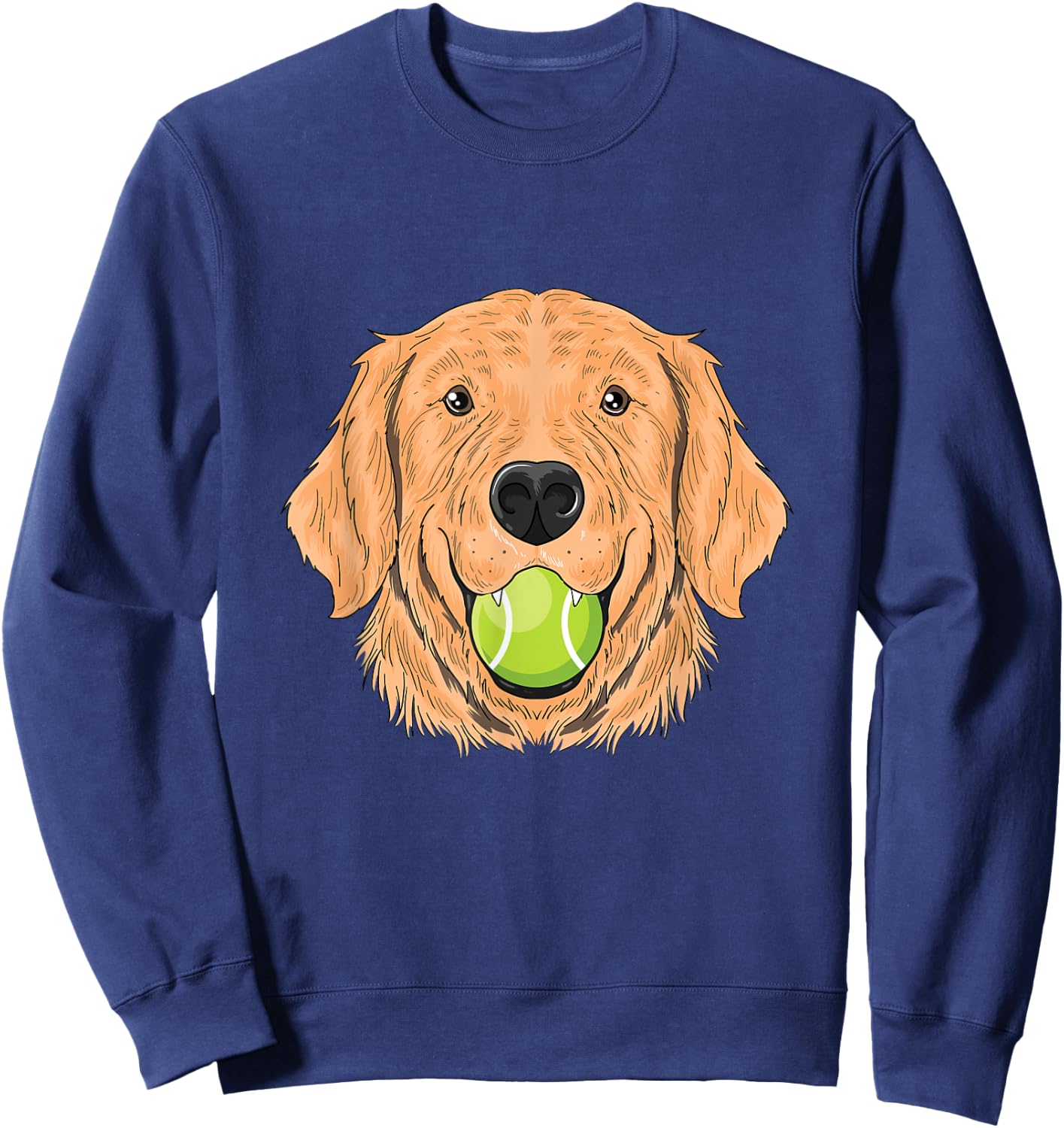 Dog Tennis Ball Golden Retriever Court Racket Trainer Gift Sweatshirt - Sweatshirt | Navy