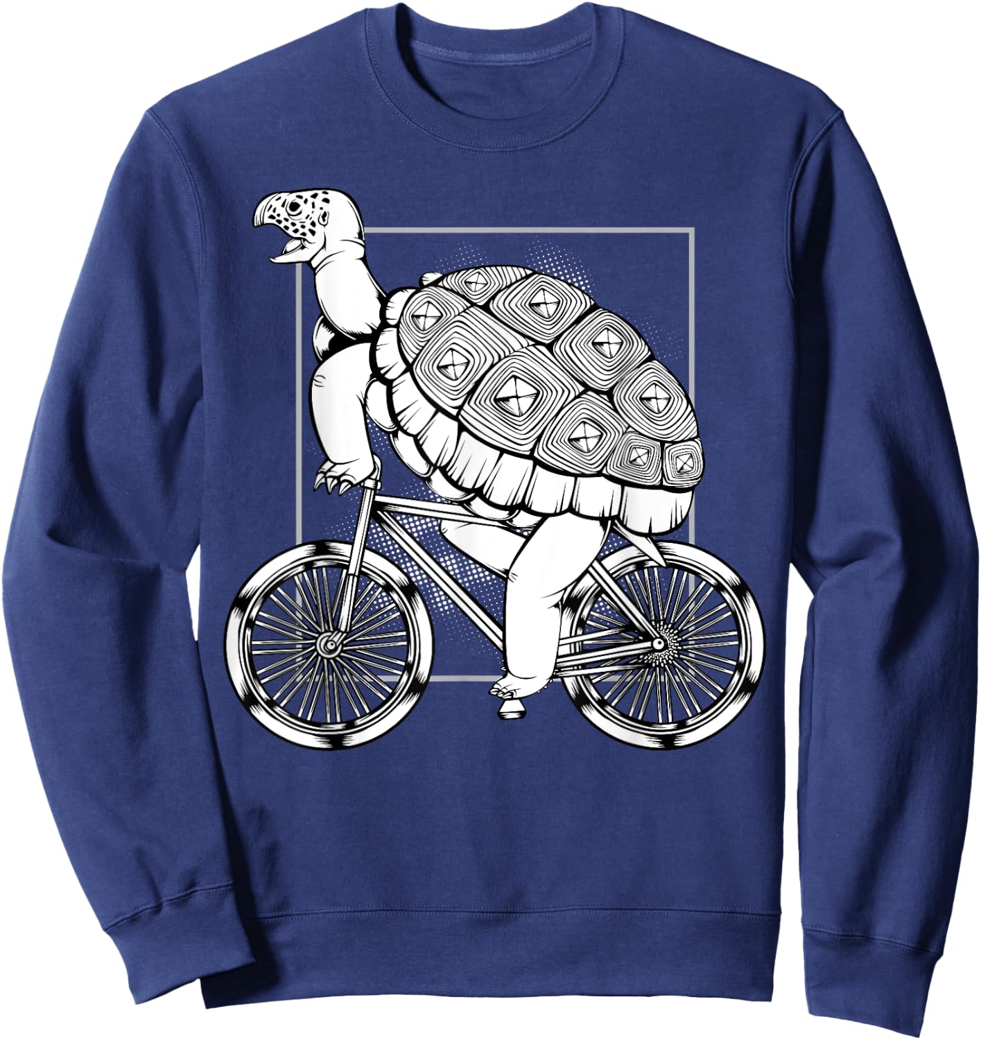 Turtle Cycling Bicycle Bicycling Riding Biking Tortoise Sweatshirt - Sweatshirt | Navy