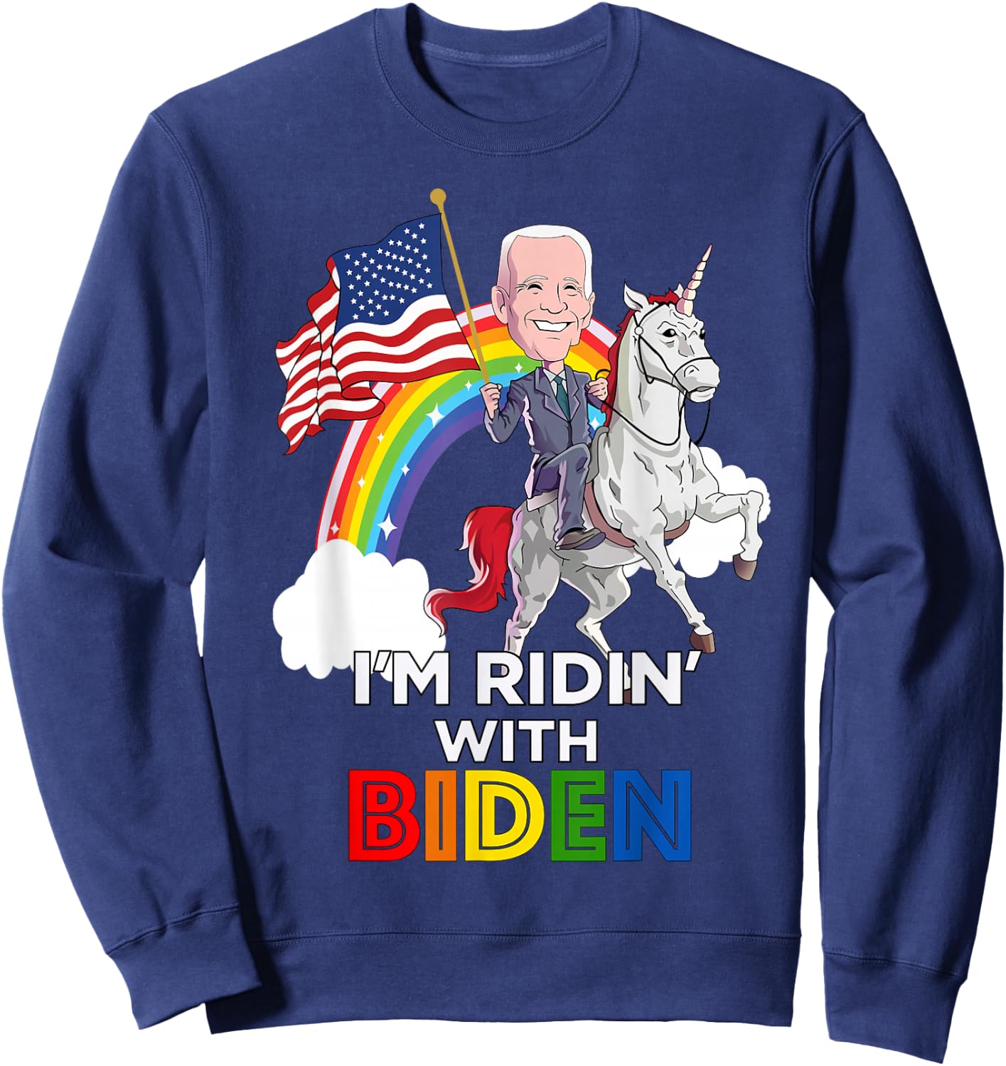 Ridin with Biden Sweatshirt - Sweatshirt | Navy