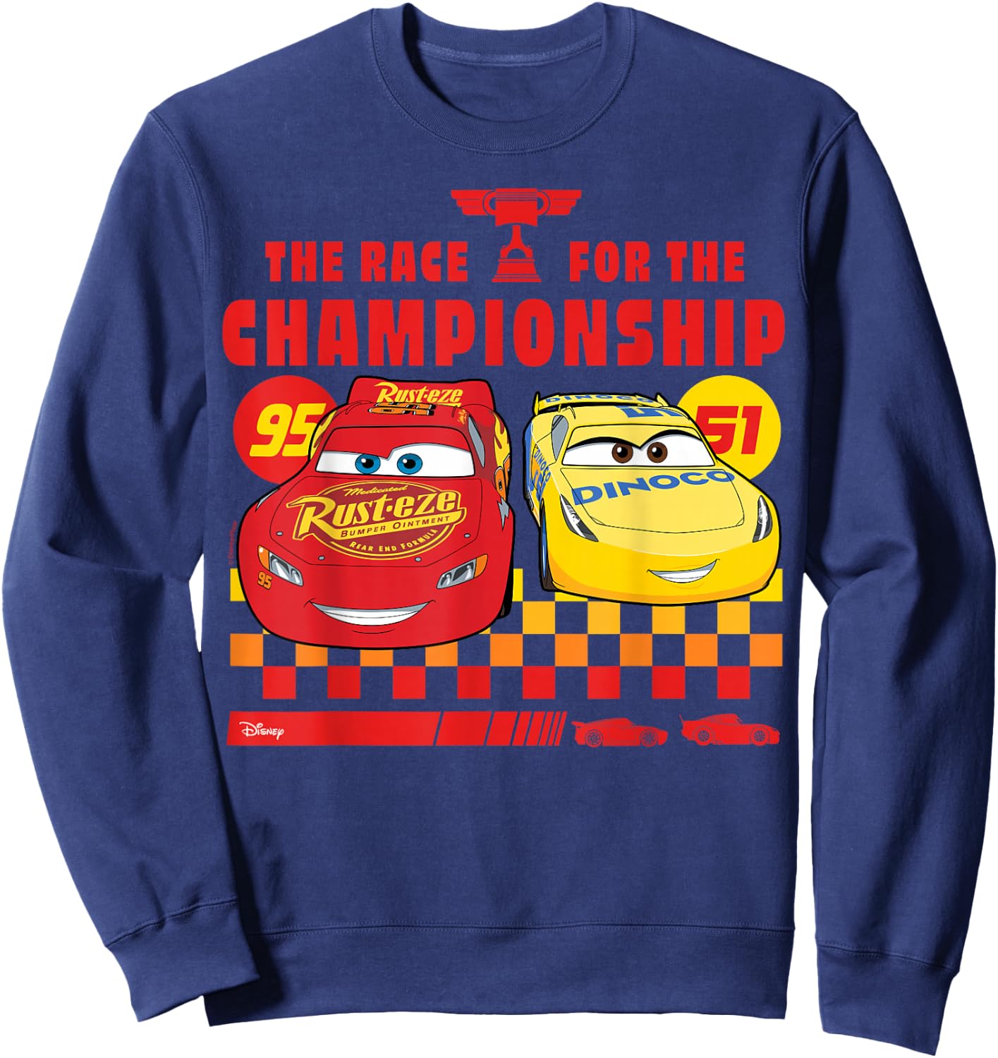 Disney Pixar Cars - Lightning And Cruz Race For Championship Sweatshirt - Sweatshirt | Navy