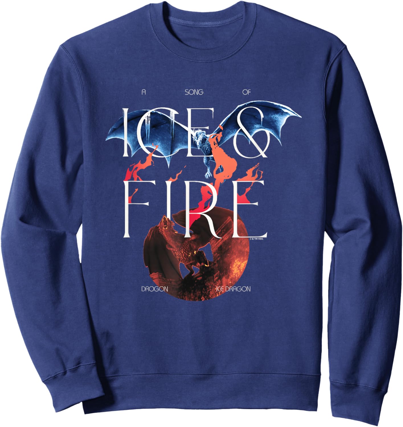 Game Of Thrones A Song Of Ice & Fire Prophecy Big Chest Logo Sweatshirt - Sweatshirt | Navy