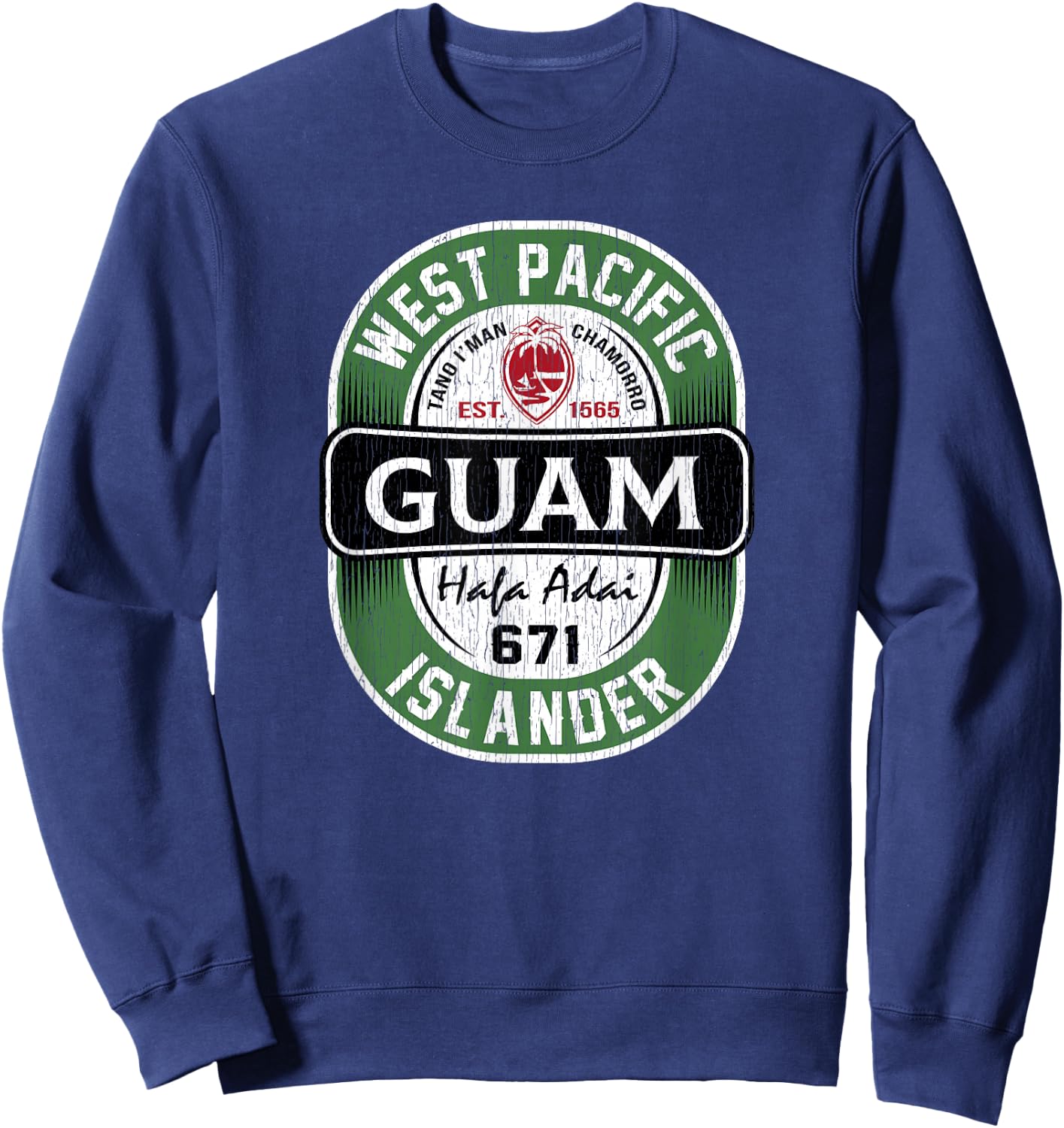 Hafa Adai - Vintage Guam Sweatshirt - Sweatshirt | Navy