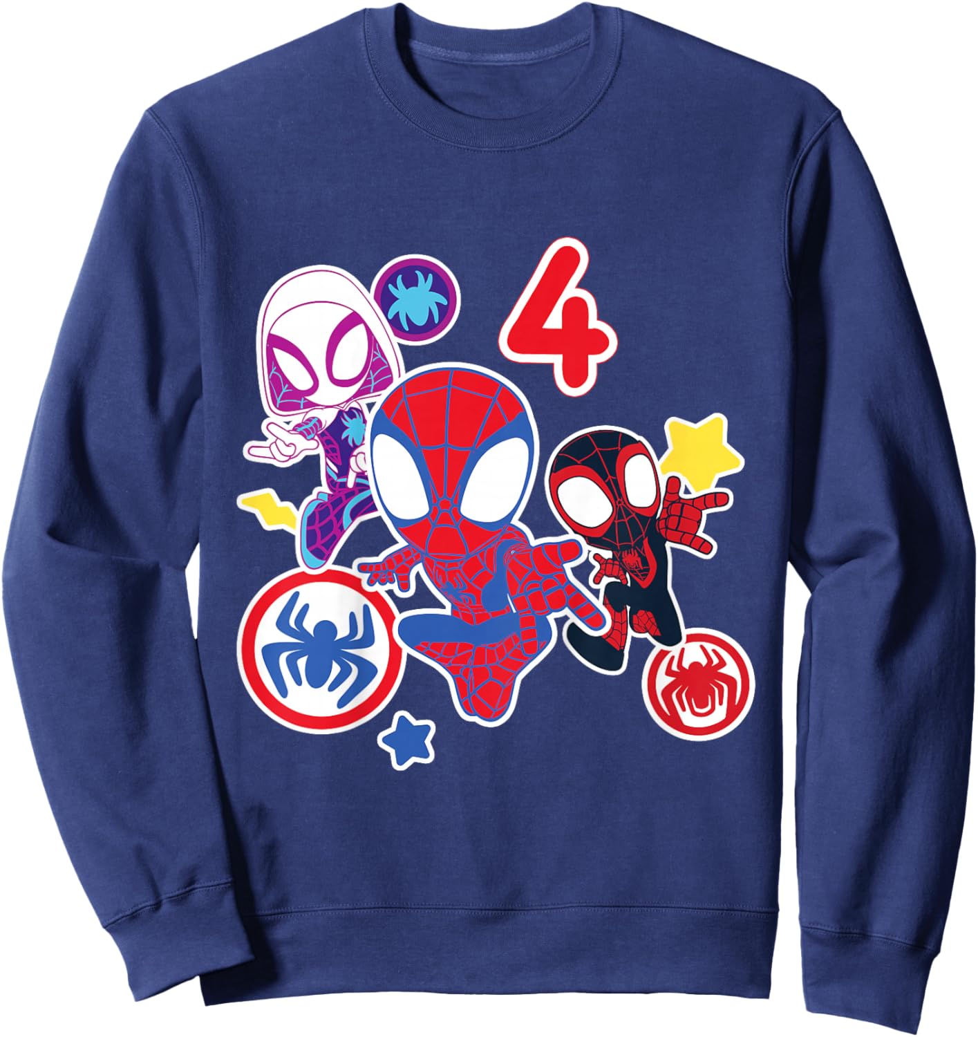 Marvel Spidey and His Amazing Friends 4 Year Old Birthday Sweatshirt - Sweatshirt | Navy