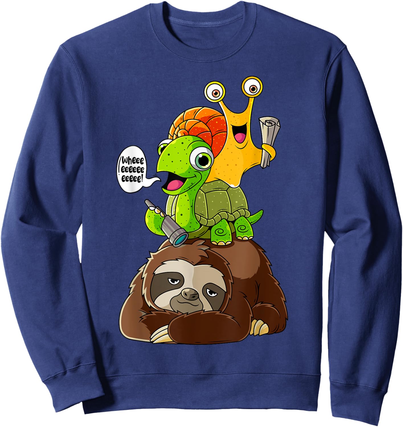 Sloth Turtle Snail Shirt Funny Animal Lover Gifts For Kids Sweatshirt - Sweatshirt | Navy