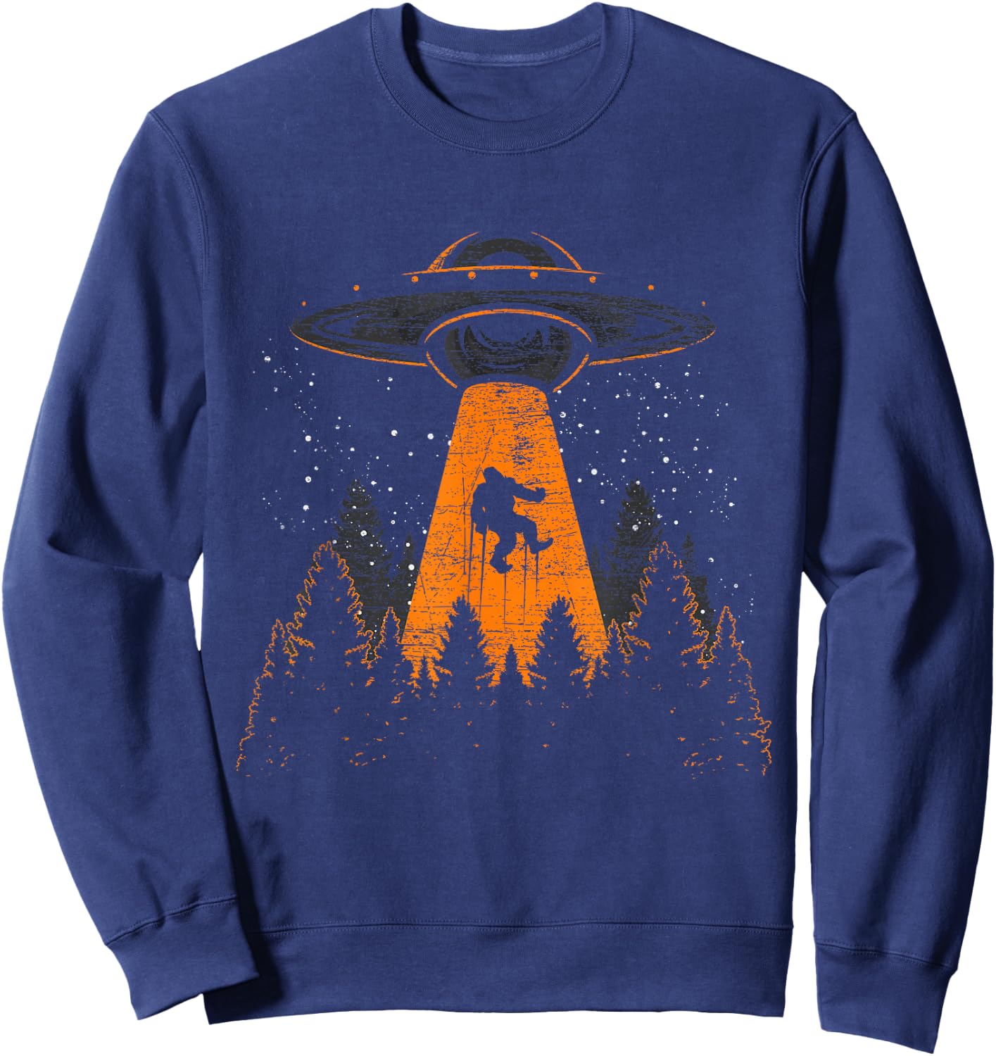 Bigfoot Sasquatch UFO Alien Abduction Yeti Cryptid Bigfoot Sweatshirt - Sweatshirt | Navy