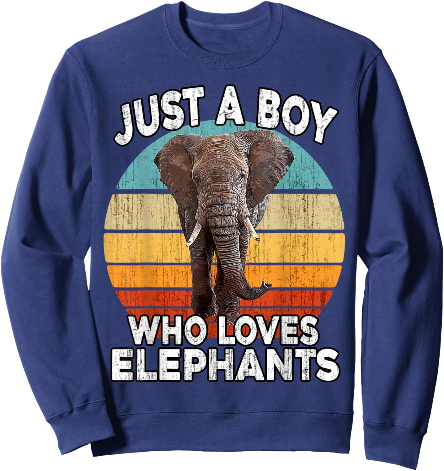 Funny Elephant Lovers - Just A Boy Who Loves Elephants Sweatshirt - Sweatshirt | Navy