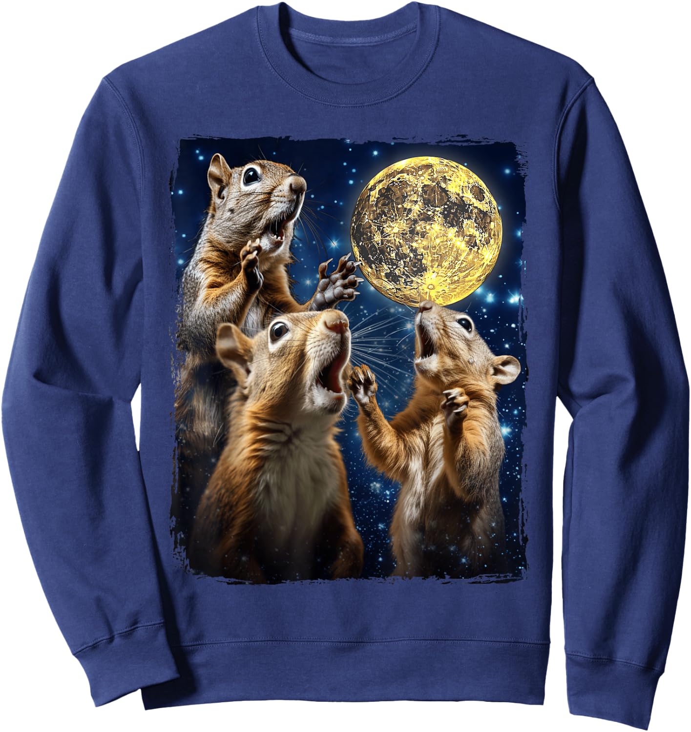 Squirrel Howling At Moon Sweatshirt - Sweatshirt | Navy