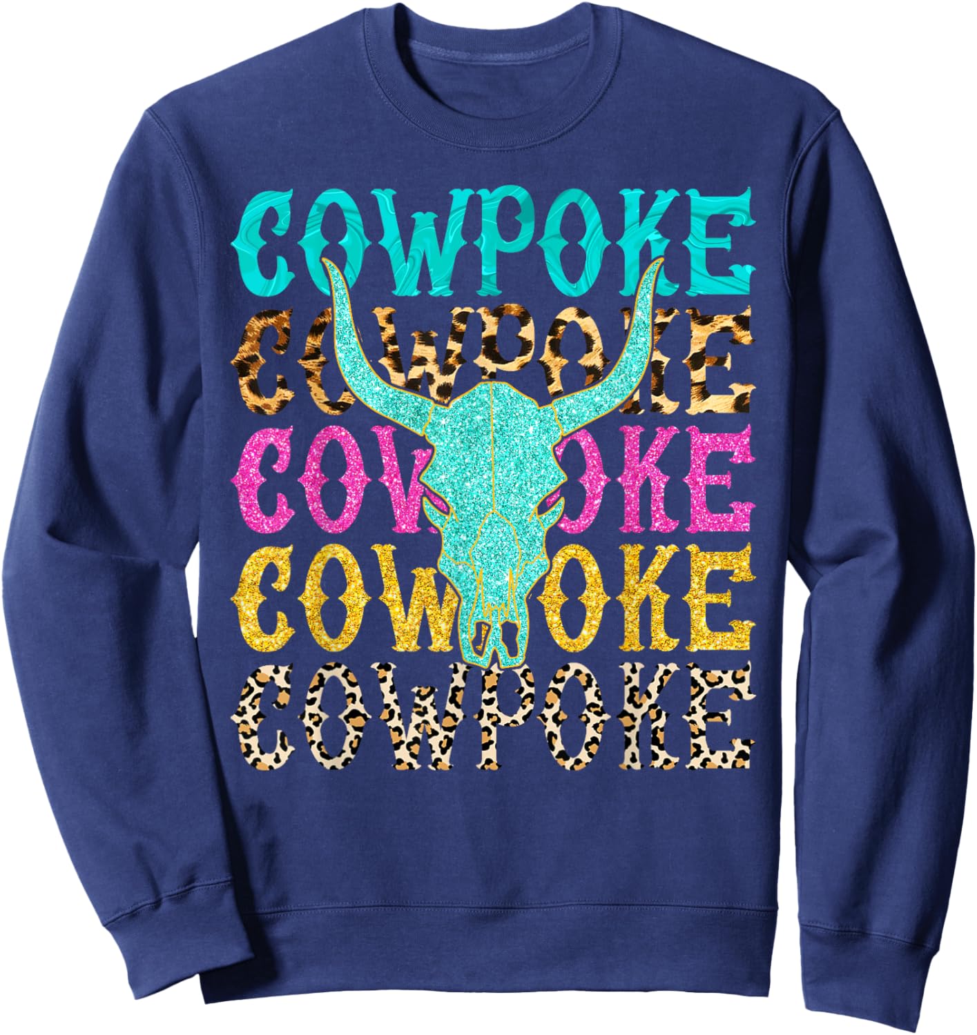 Western Cowpoke, I'm Just a Cowpoke In The Big Rodeo Retro Sweatshirt - Sweatshirt | Navy